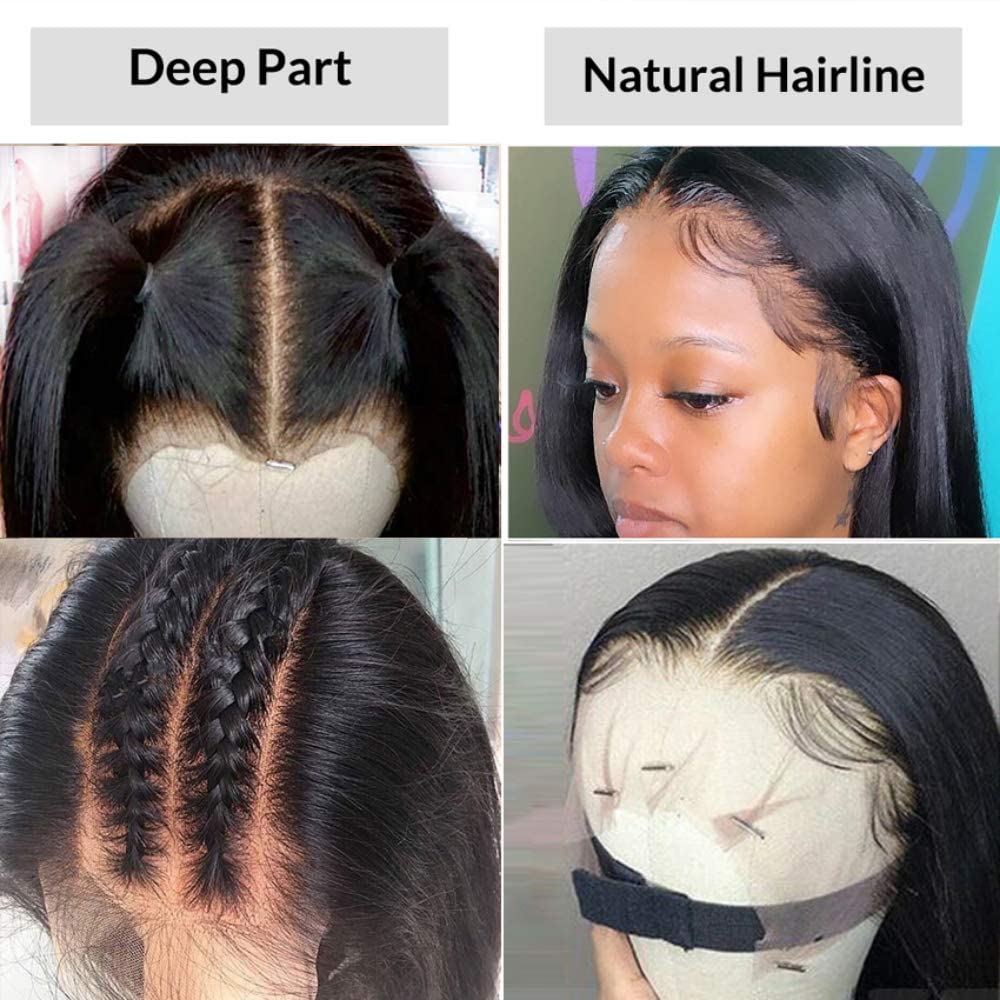 13x4 HD Lace Front Wigs 100% Unprocessed Virgin Human Hair - Curly Glueless Wear & Go Wig with Baby Hair, Pre-Plucked 200% Density Mongolian Kinky Curls (16 Inch, Natural Black) for Daily Wear, Parties & Special Occasions