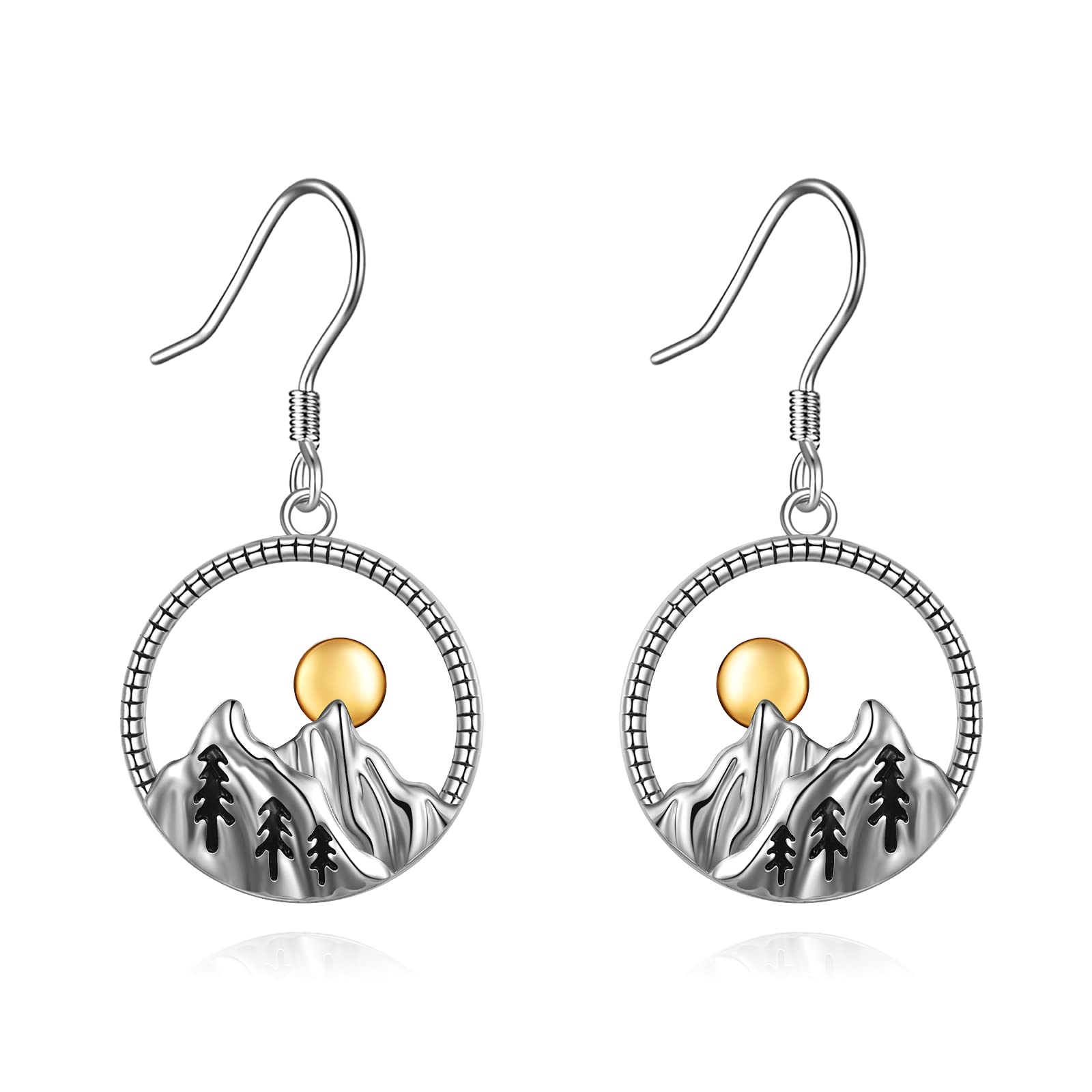 YFN Sterling Silver Mountain Dangle Drop Earrings for Women - Elegant Nature-Inspired Jewelry for Everyday Wear & Special Occasions