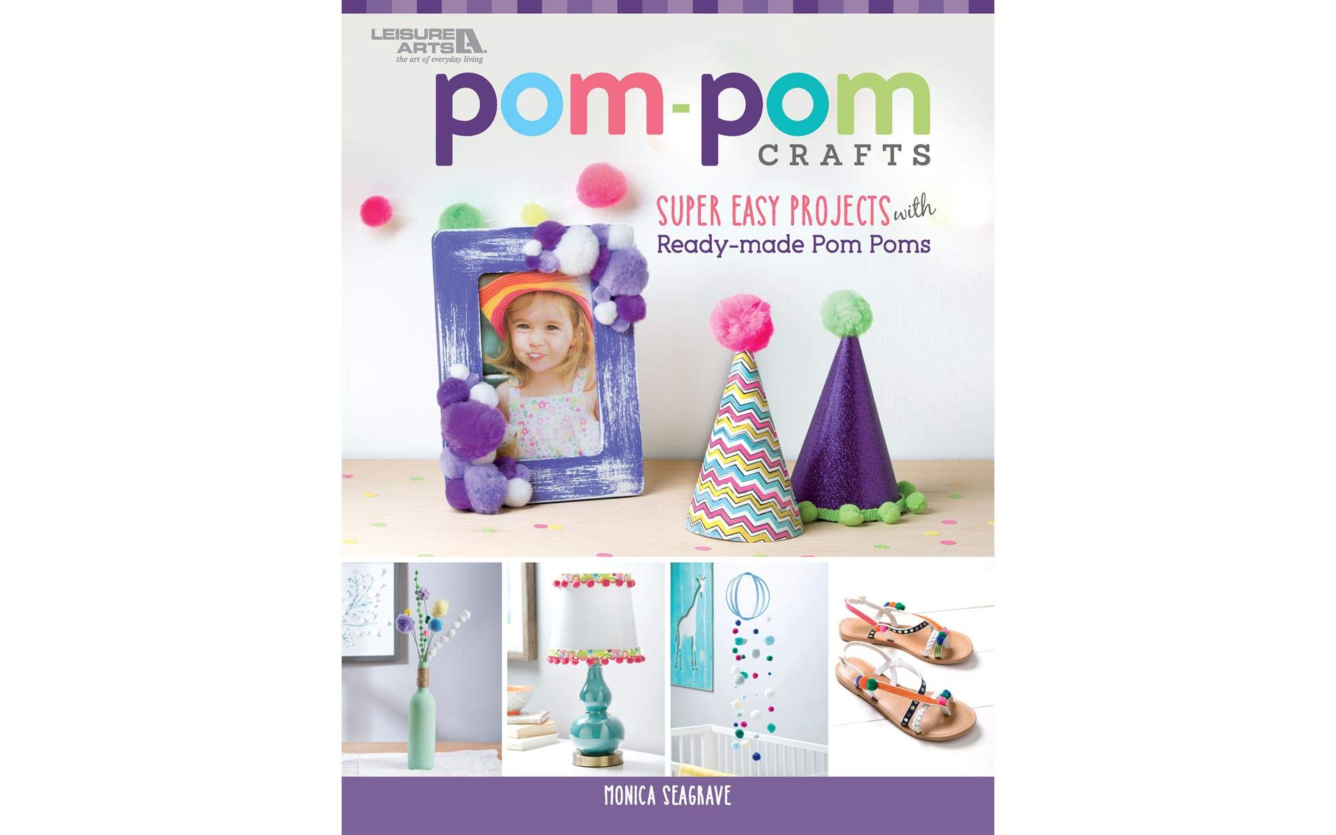 Leisure Arts LEA Pom Pom Crafts Book - DIY Yarn Pom Pom Making Guide for Home Decor, Party & Gift Wrapping | Creative Crafting for Beginners