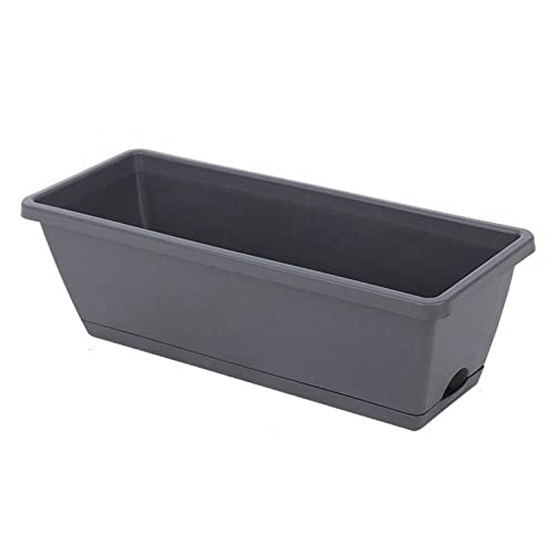 PLANTERS 4-Pack Self-Watering Rectangular Planters - Modern Decorative Flower Pots & Window Boxes for Indoor Plants, Herbs, Succulents - Ideal for Home, Office, Balcony & Garden Decor