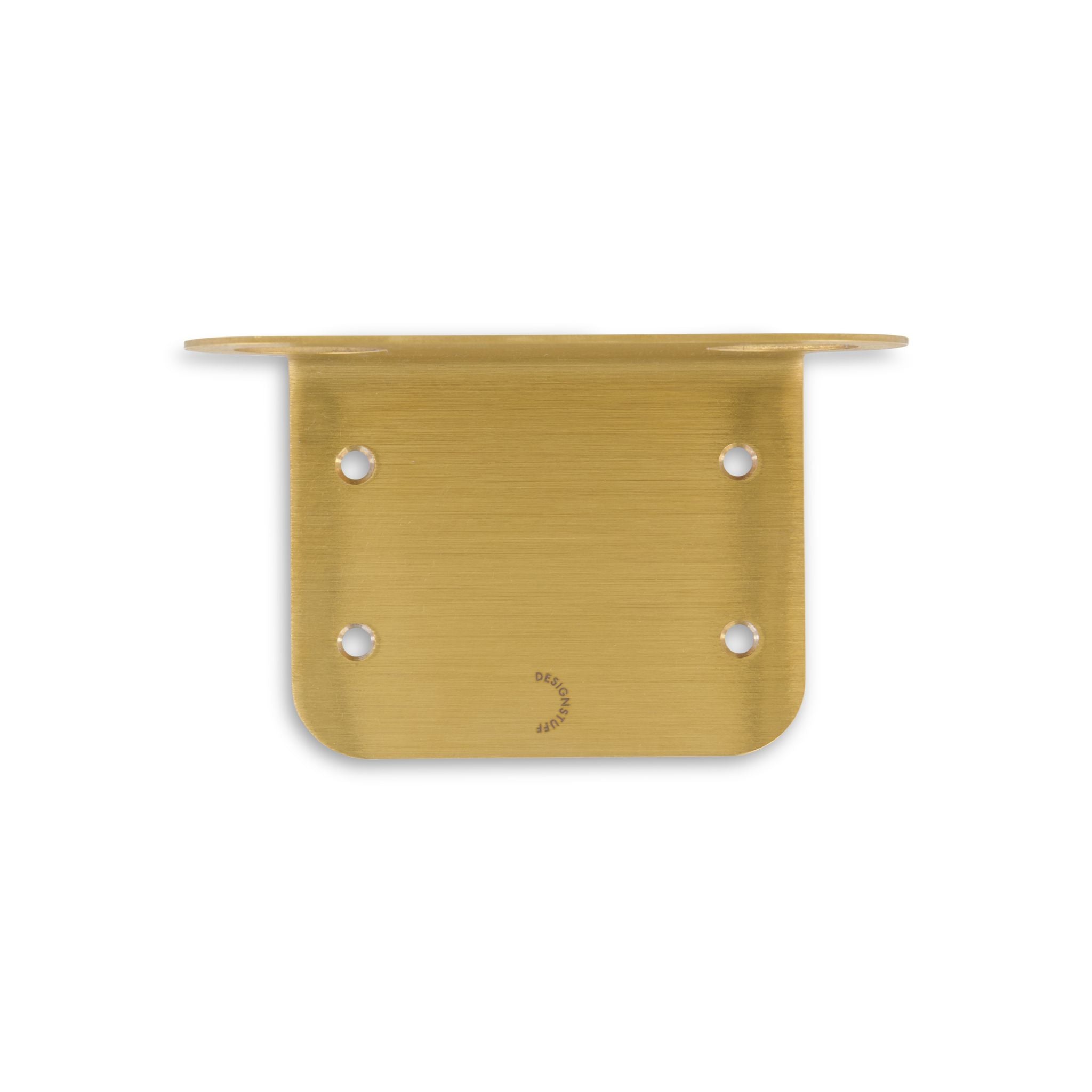 DESIGNSTUFF Floating Dual Soap Dispenser Holder - Brushed Brass Bathroom Organizer for Sink Countertop | Modern Soap & Lotion Dispenser Stand for Kitchen or Bathroom Decor