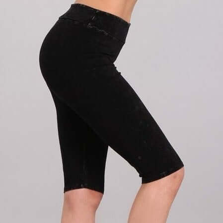 High Waist Long Biker Shorts for Women - Made in USA - Perfect for Yoga, Workouts & Casual Wear