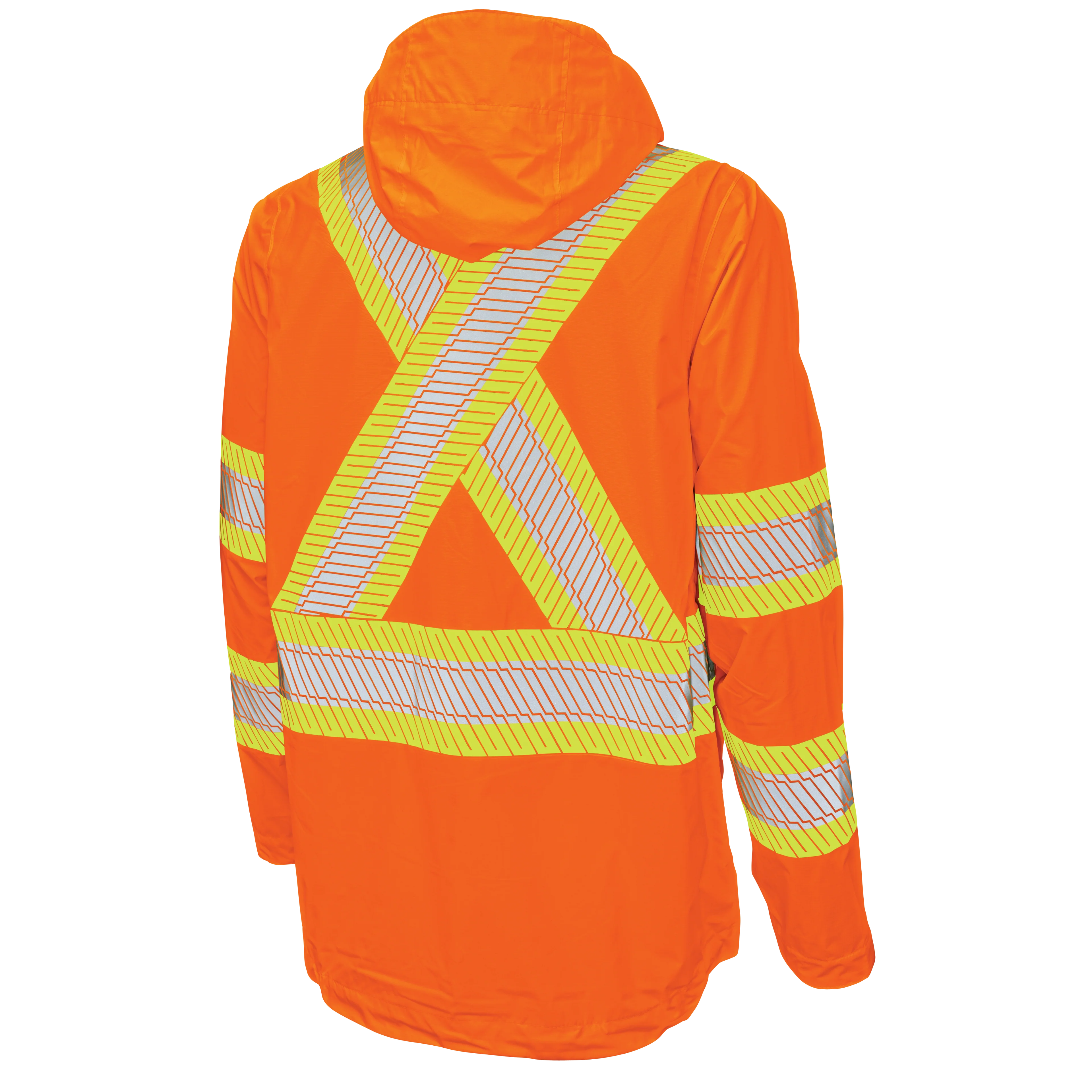 Tough Duck Packable Ripstop Safety Rain Jacket SJ05 - Waterproof Windproof Work Jacket for Outdoor Construction & Hiking