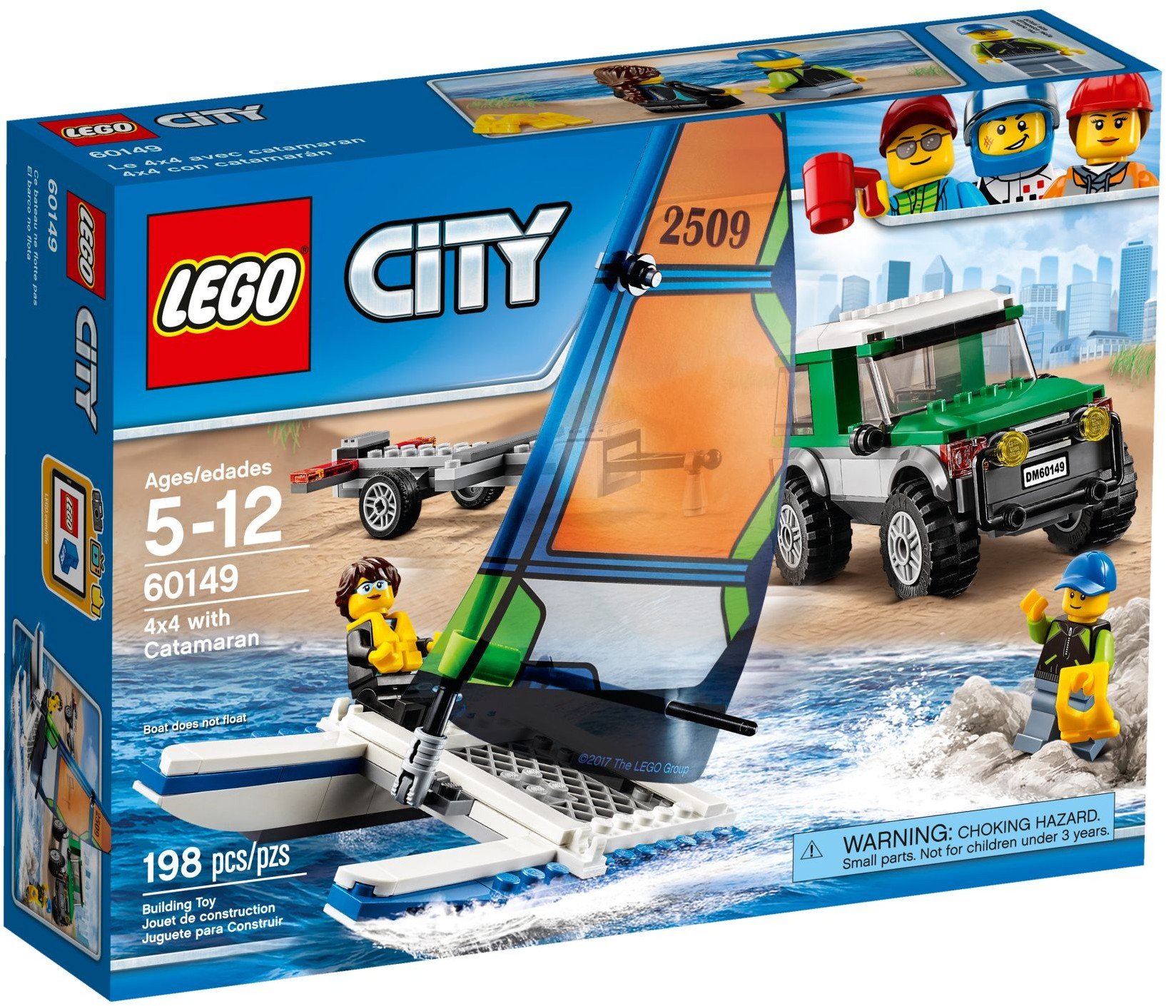 LEGO City 4x4 with Catamaran Boat Toy Set (60149) - Adventure Play for Kids, Perfect for Beach & Outdoor Exploration