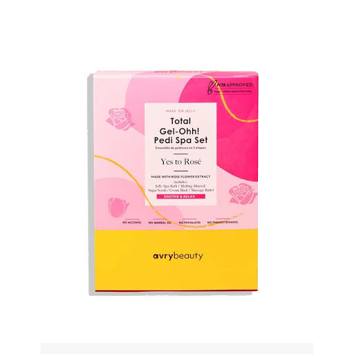 Avry Gel Ohh! Pedi 5-Step Foot Care Kit with Rose Extract - Exfoliate, Moisturize & Pamper Your Feet - Perfect for At-Home Pedicures & Relaxing Self-Care Routines