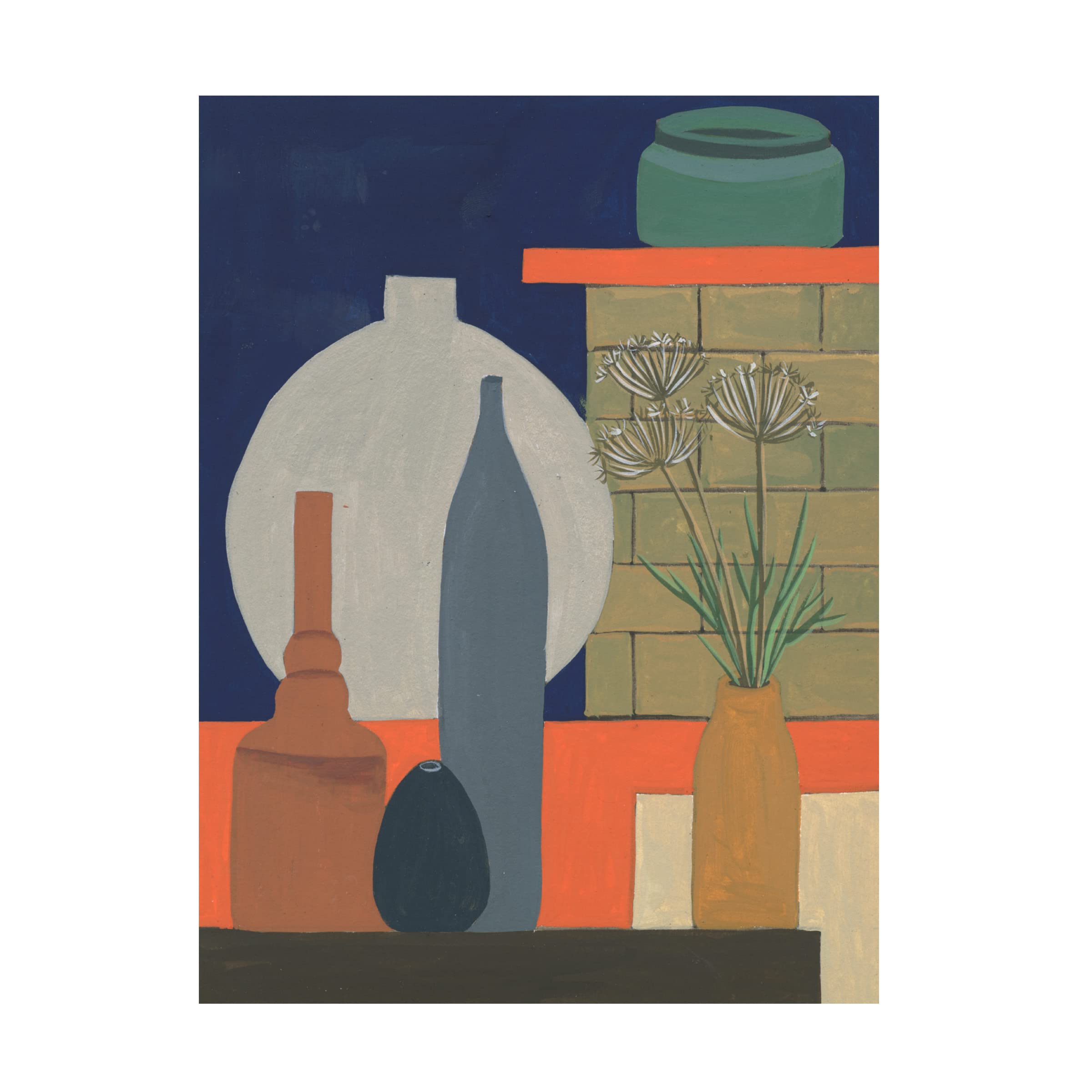 Trademark Fine Art 'Vases on a Shelf IV' Canvas Wall Art Print by Melissa Wang - Perfect for Living Room, Bedroom & Office Decor