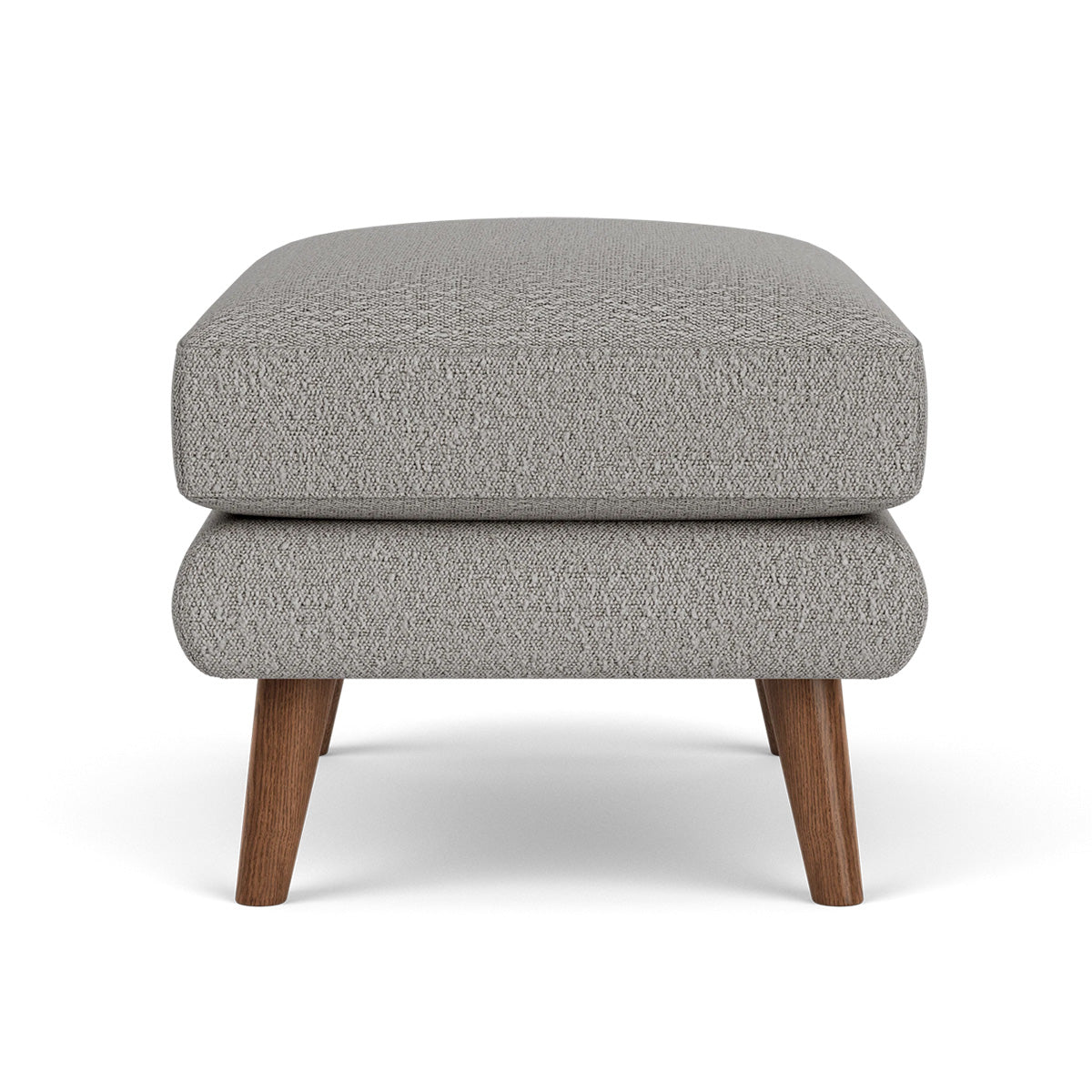 George Boucle Ottoman Stool - Round Tufted Footrest Pouf with Wooden Legs, Perfect for Living Room, Bedroom, or Nursery Decor