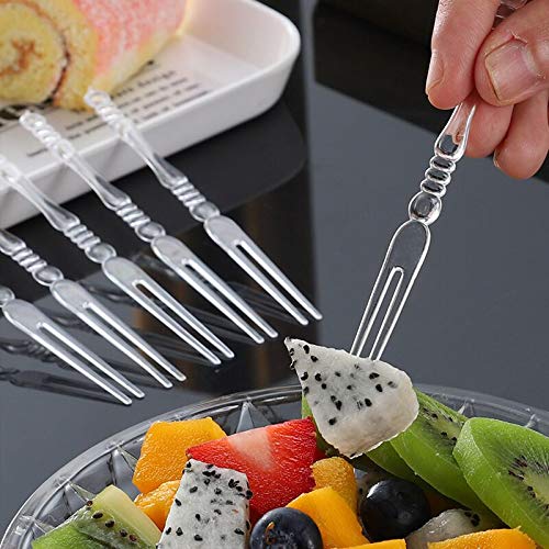 Disposable Plastic Fruit Forks - 400PCS Mini Appetizer Forks Set for Cocktails, Desserts, Parties & Picnics | Bistro-Style Tasting Forks for Cakes, Fruits & Finger Foods