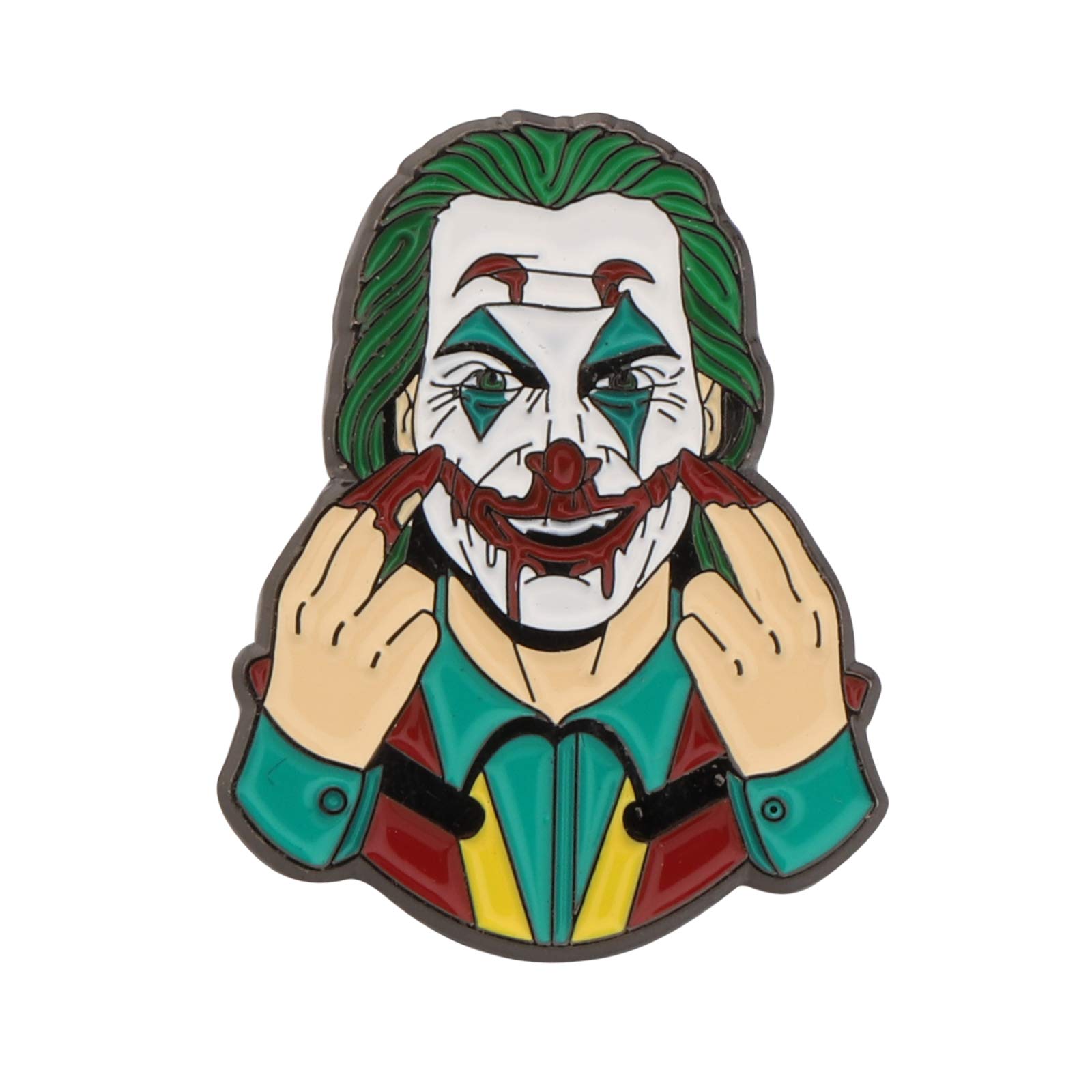 HOLLP Clown Joker Brooch Pin - Vintage Horror Chucky Face Enamel Lapel Pin for Men - Perfect Gift for Stephen King Fans & Halloween Costume Accessories - Great for Cosplay, Collectors, and Horror Movie Lovers