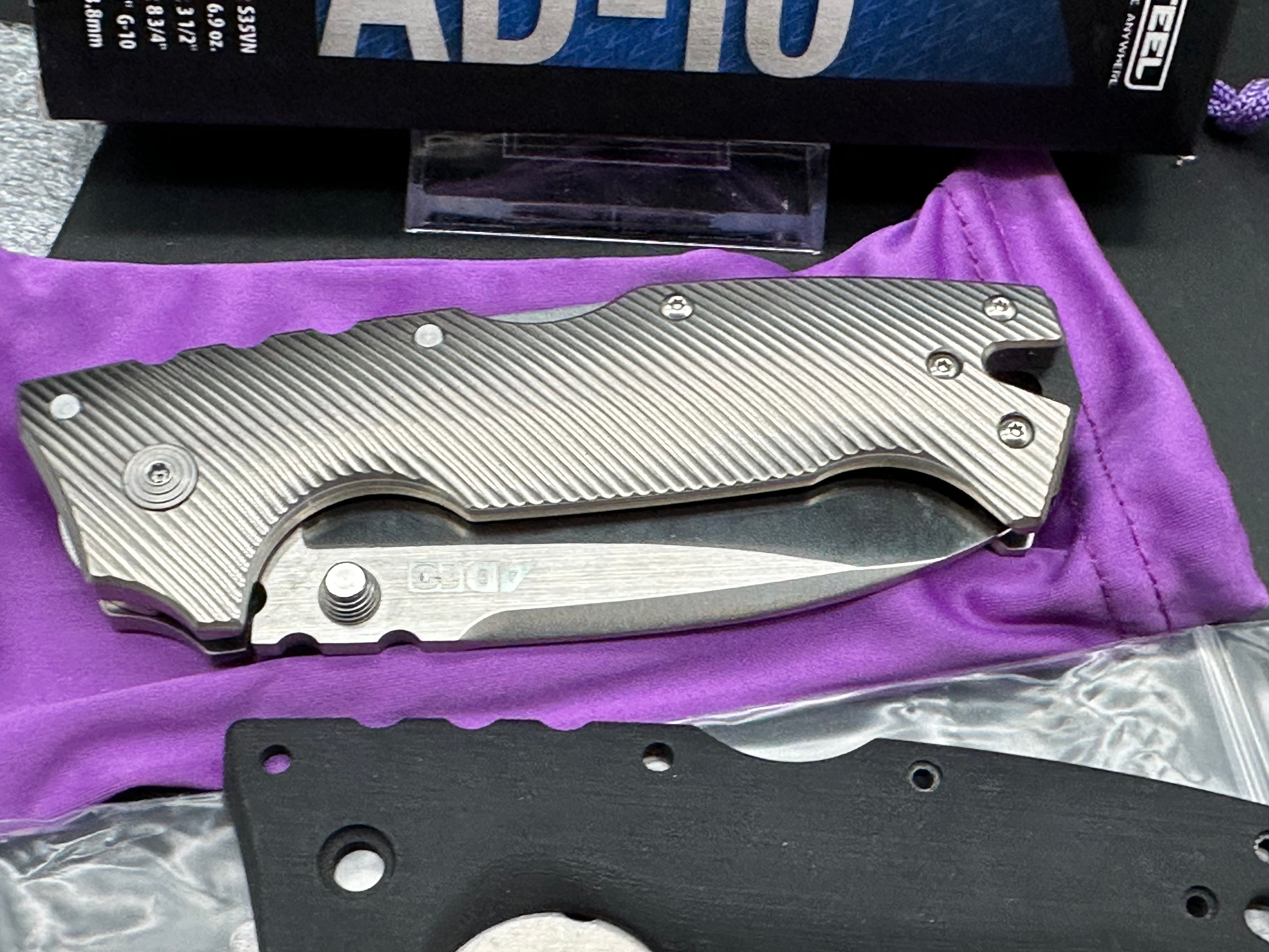Cold Steel AD-10 Folding Knife with Titanium Scales & S35VN Steel Blade - EDC, Outdoor Survival, Hunting & Tactical Gear