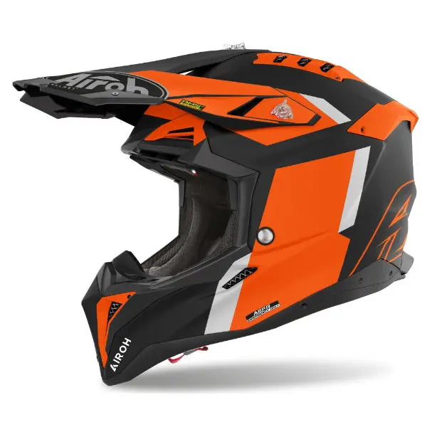 Airoh Aviator 3 Glory Motorcycle Helmet - Matte Orange - DOT & ECE Certified - Lightweight & Ventilated for Street & Racing - Perfect for Urban Commuting & Track Days