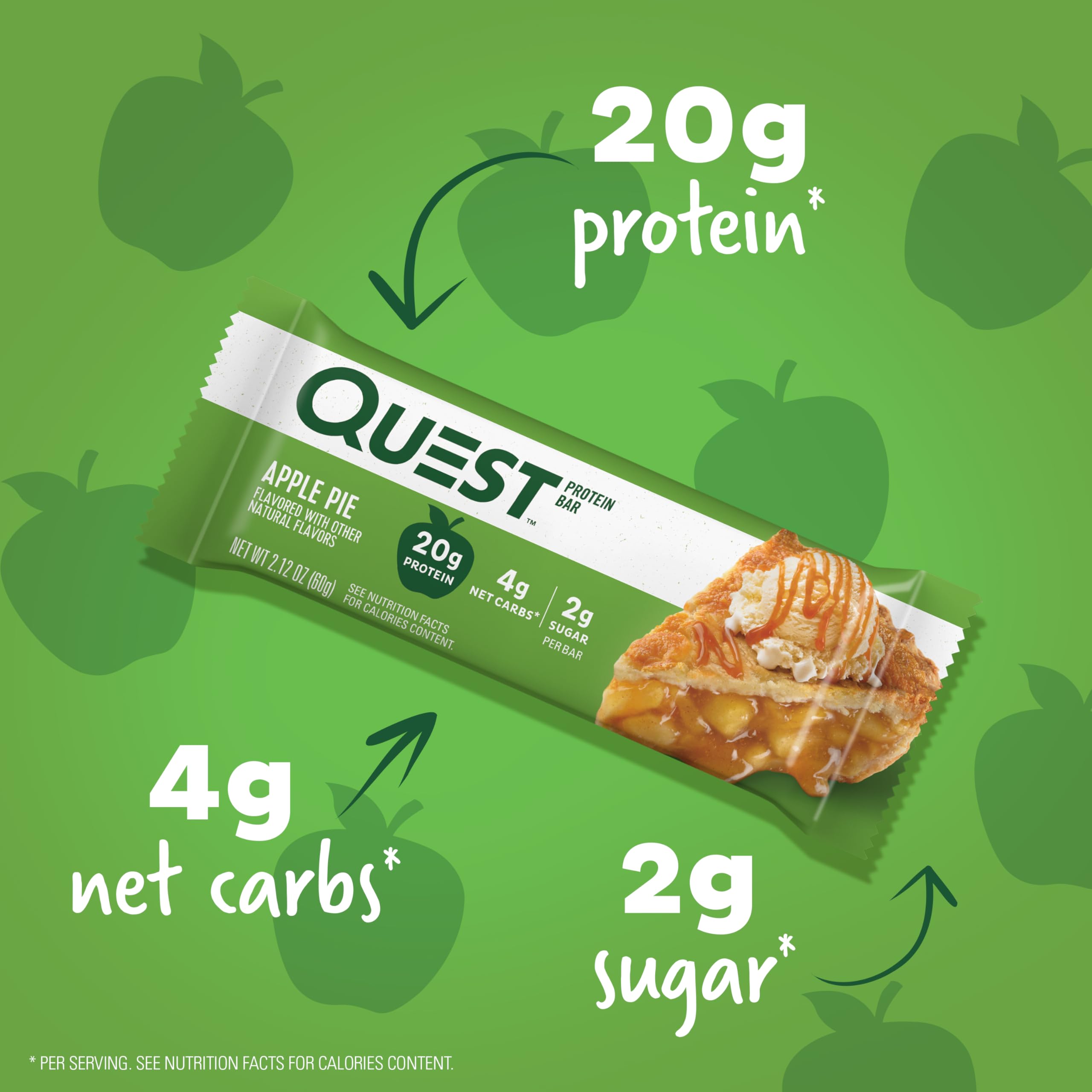 Quest Nutrition Apple Pie & Lemon Cake Protein Bars - 20g Protein, 4g Net Carbs, 2g Sugar, Gluten Free, Keto Friendly (12 Count) - Perfect for Post-Workout Recovery & Low Carb Snacking