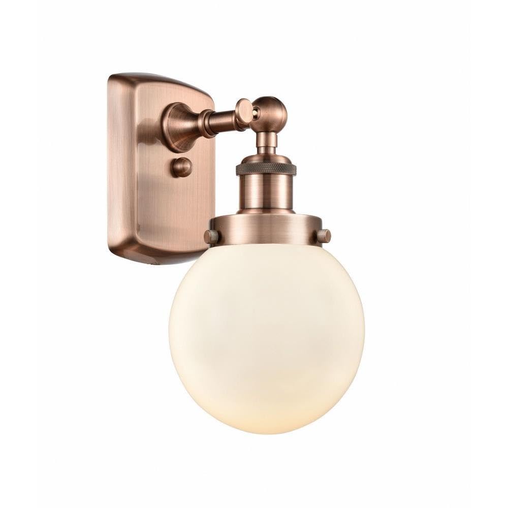 Ballston Collection Copper Finish Transitional One Light Wall Sconce 916-1W-AC-G201-6 - Perfect for Bedroom, Hallway & Entryway Lighting