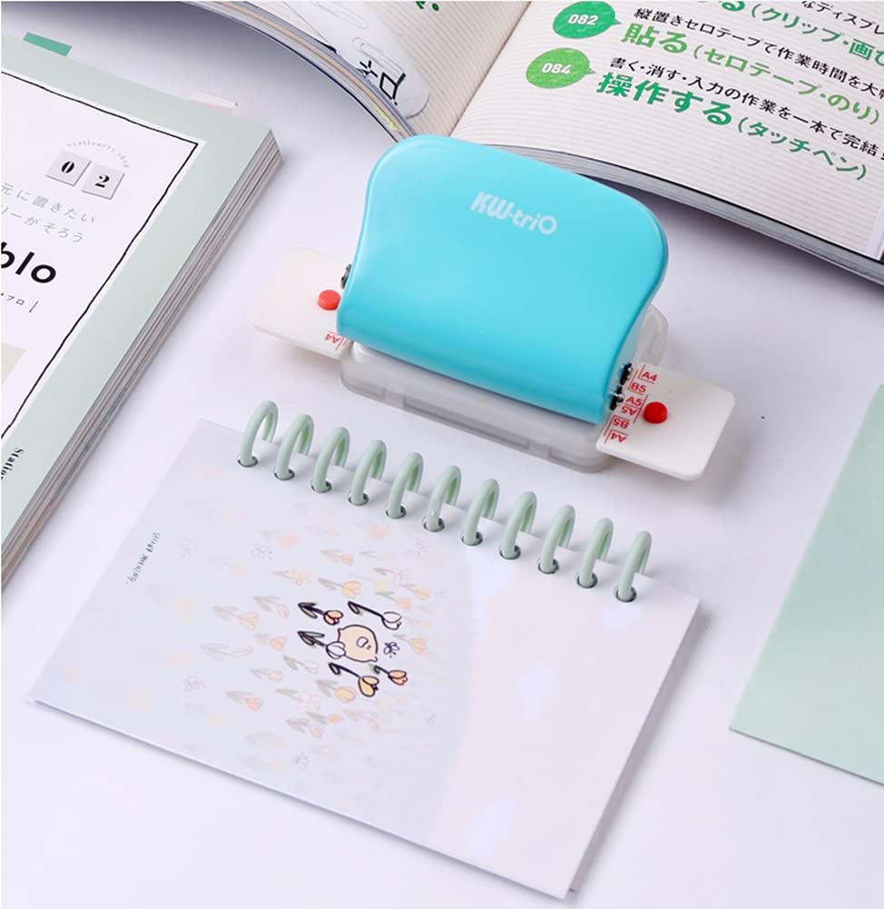 6-Hole Paper Punch for DIY Scrapbooking, Photo Albums & Craft Projects - Light Green Handmade Hole Puncher Tool for Office, Handbooks & Creative Card Making | Perfect for Scrapbookers, Crafters & Office Organization