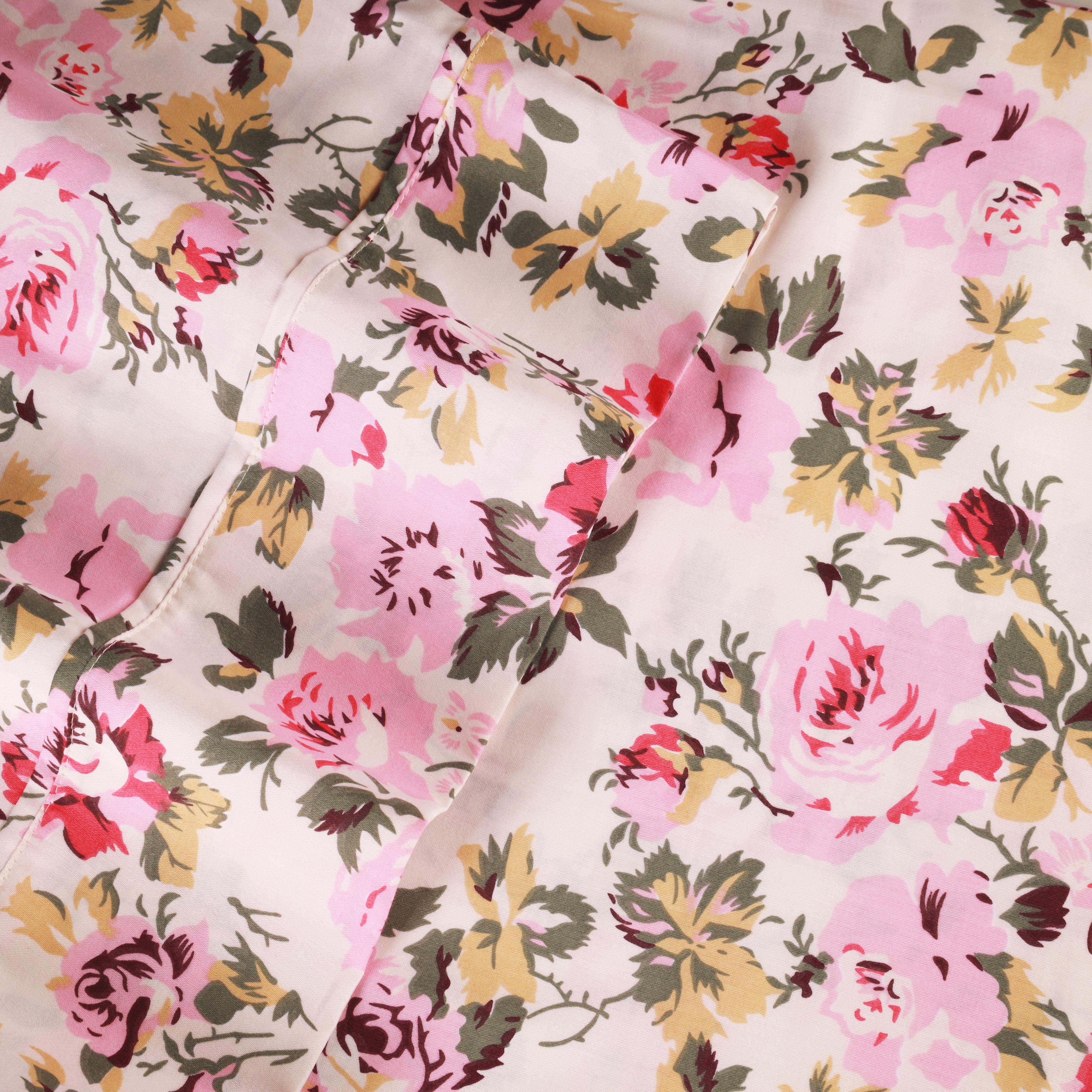 300 Thread Count Solid & Floral Cotton Duvet Cover Set - All Season Soft Bedding for Master Bedroom, Guest Room & Vacation Homes