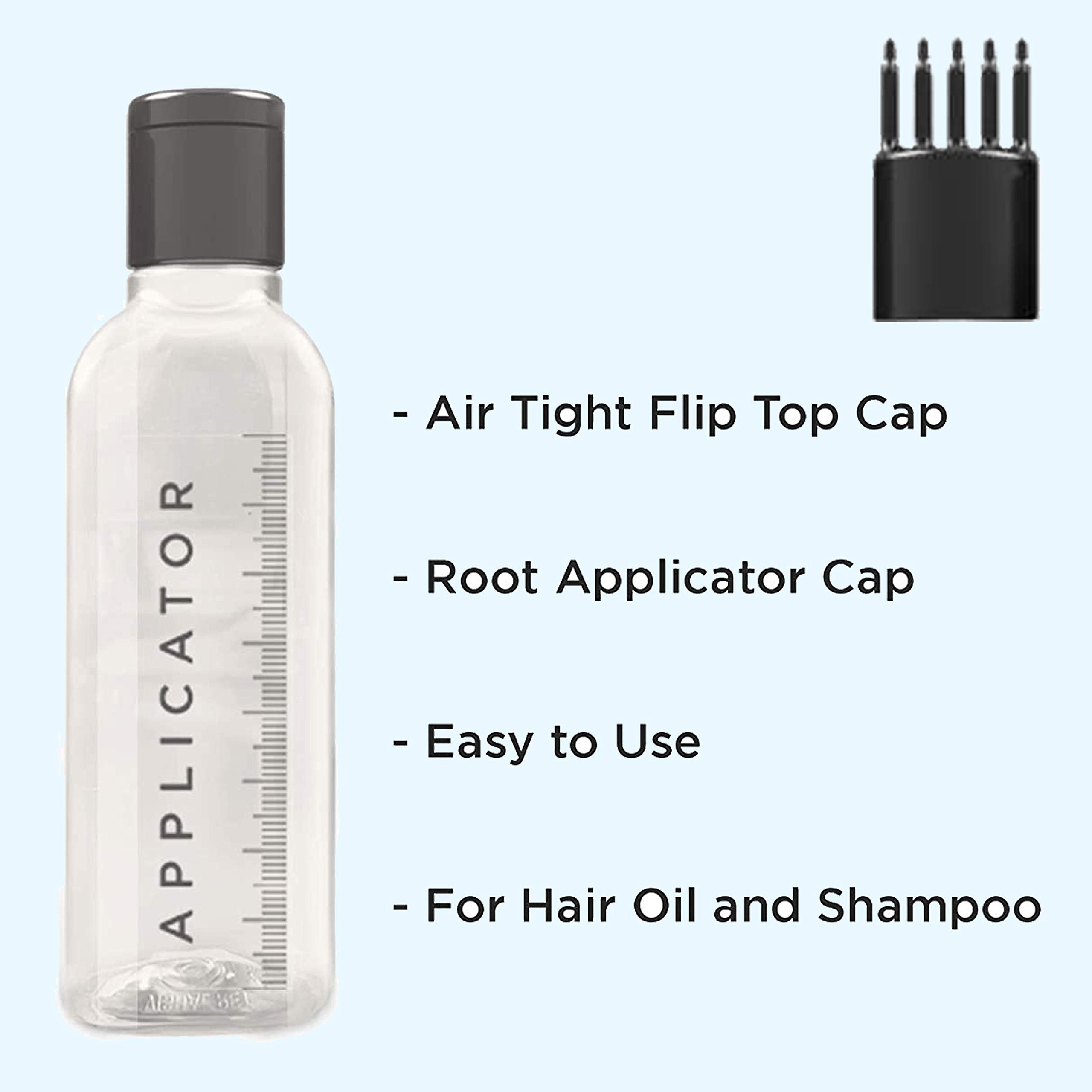 VREENY 4-Pack Hair Root Applicator Bottles with Comb Cap - Perfect for Hair Oil, Shampoo & Scalp Treatments | Easy Hair Care & Scalp Massage for Home & Salon Use