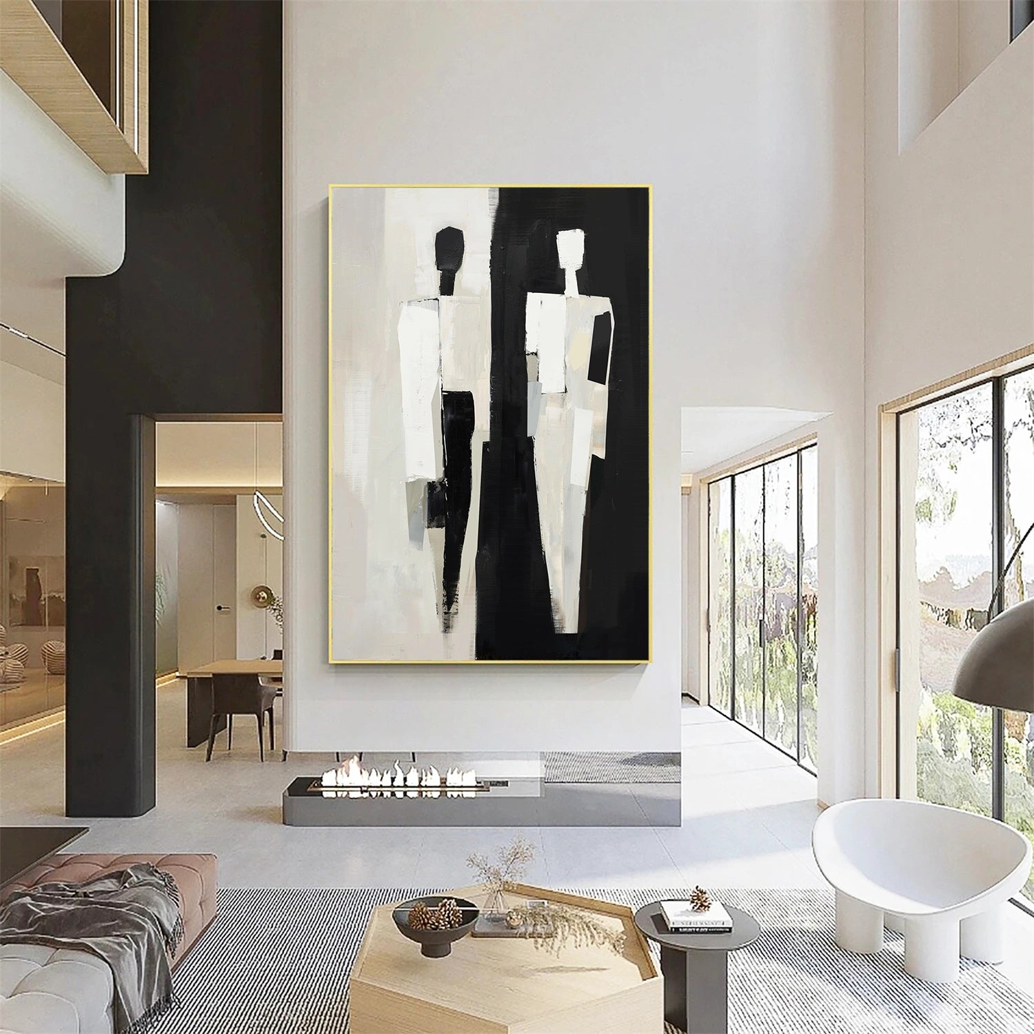 Contemporary Abstract Minimalist Wall Art Painting #CW015 - Modern Home Decor for Living Room, Bedroom & Office