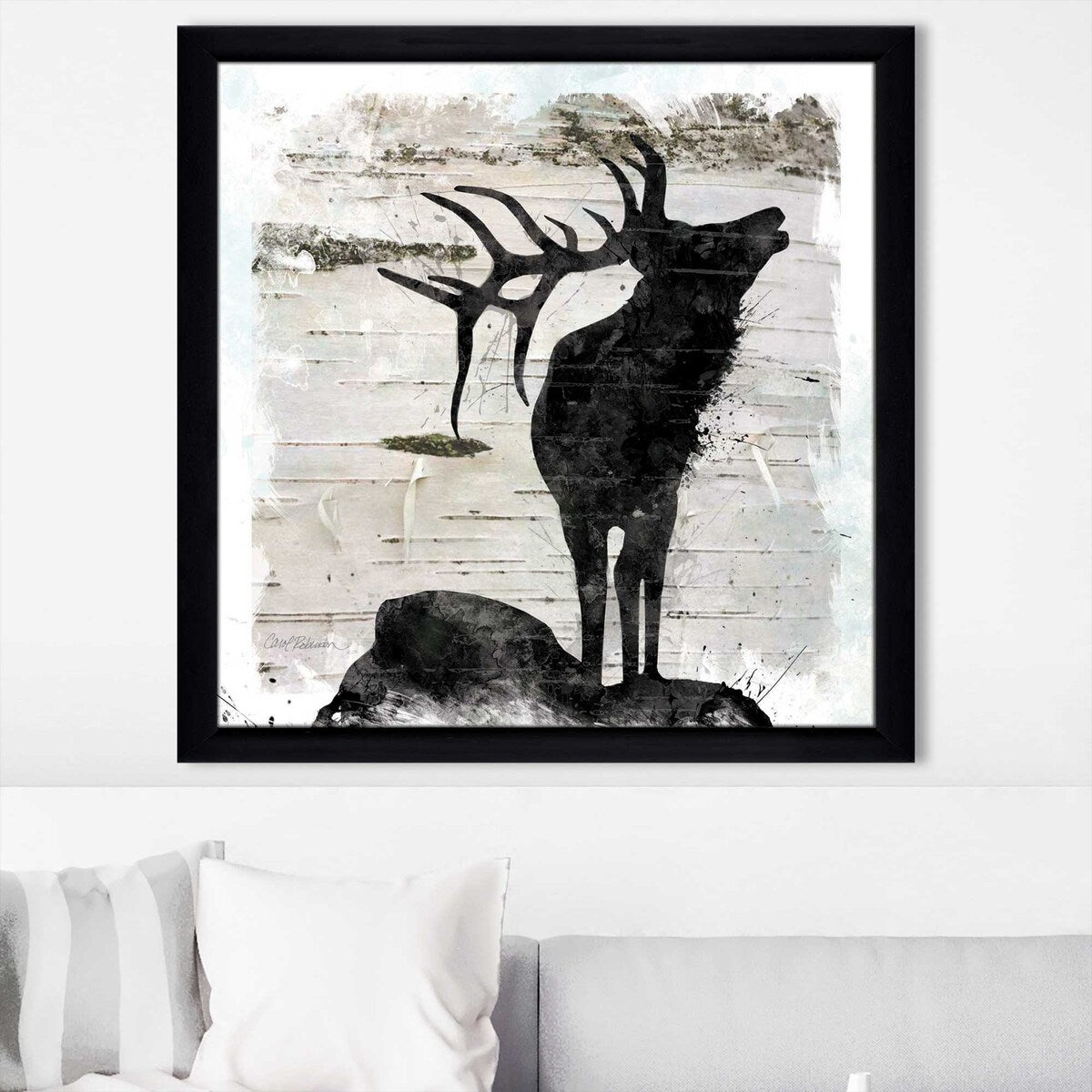 Carol Robinson Birchbark Elk Acrylic Print - Native American Art Wall Decor for Living Room, Office & Cabin