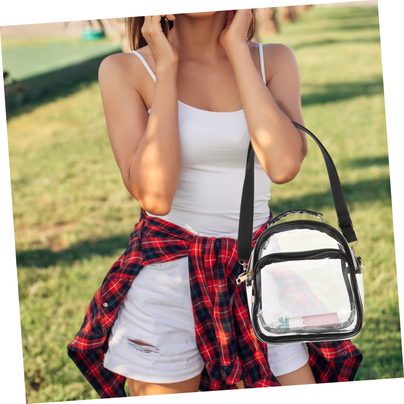 BESPORTBLE Women's Single Shoulder Crossbody Bag - PVC Clear Purse for Concerts, Stadiums & Events - Approved Clear Bag Policy Compliant - Perfect for Music Festivals, Sports Games & Travel
