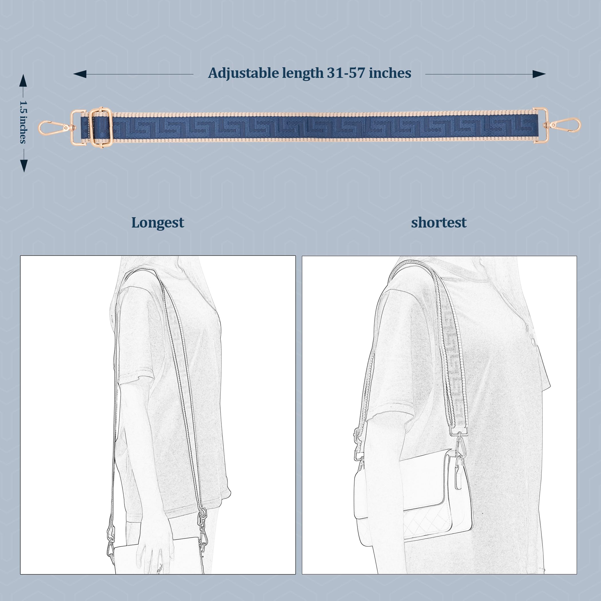 Purse Strap Replacement - Adjustable Crossbody Shoulder Strap for Handbags & Totes | Durable & Comfortable for Daily Use, Shopping & Travel