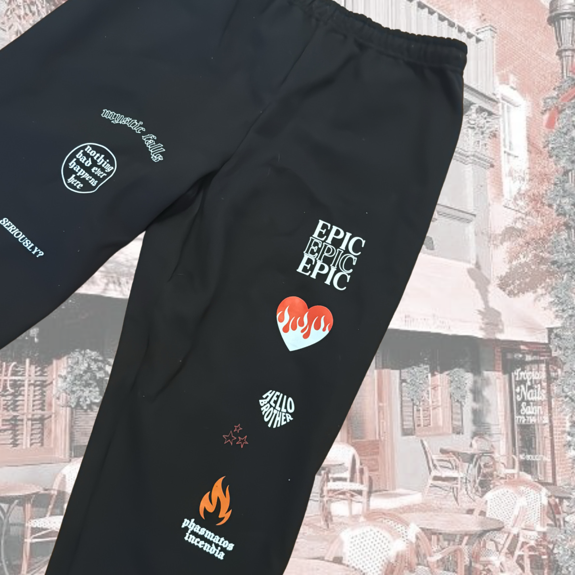Y2K Mystic Falls Sweatpants for Women - Vintage 2000s Retro Joggers, High Waisted Comfortable Lounge Pants - Perfect for Casual Wear, Gym, Yoga & Street Fashion