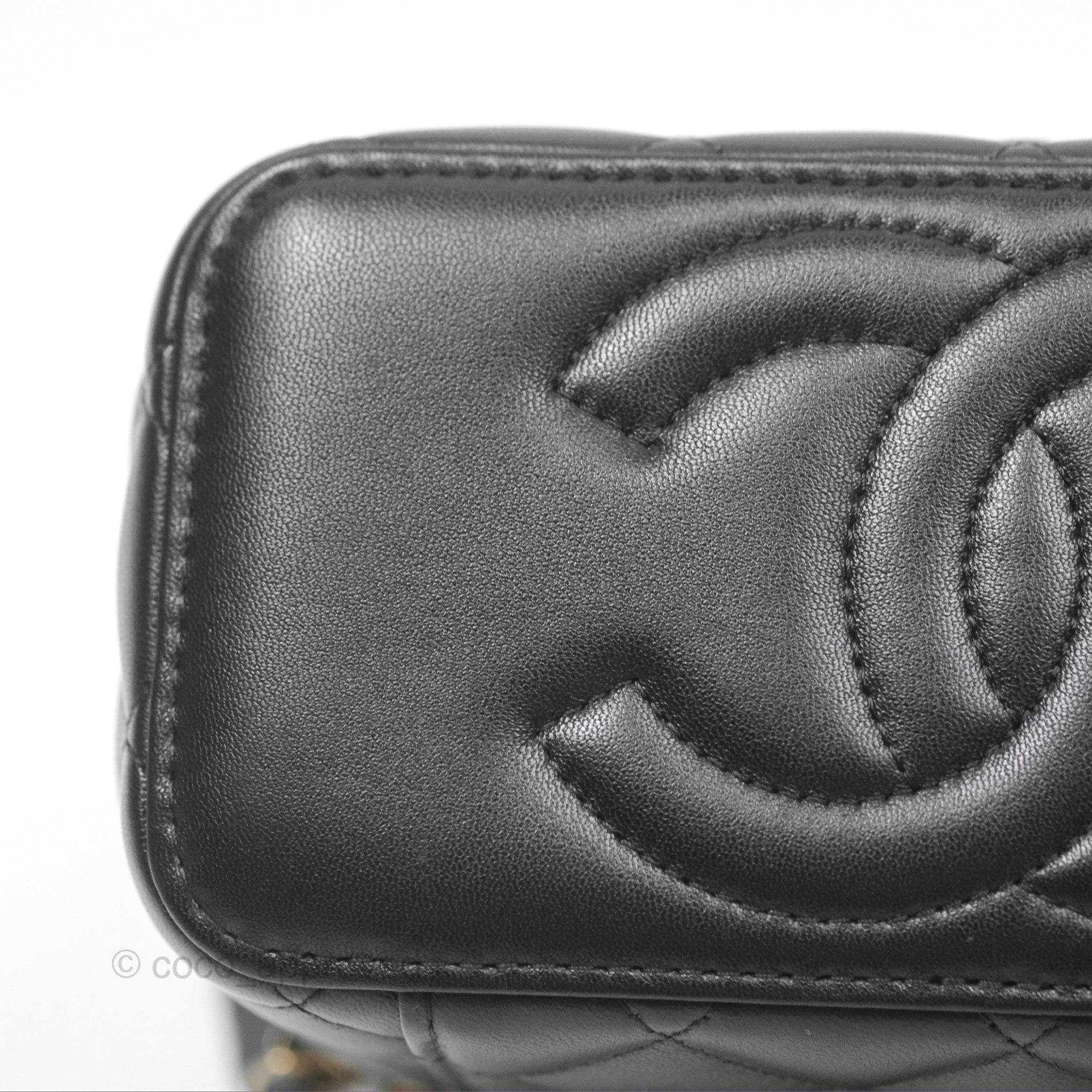 Chanel Ball Crush Vanity Bag with Chain - Black Lambskin Leather & Gold Hardware - Luxury Crossbody Bag for Women, Perfect for Evening Parties & Date Nights