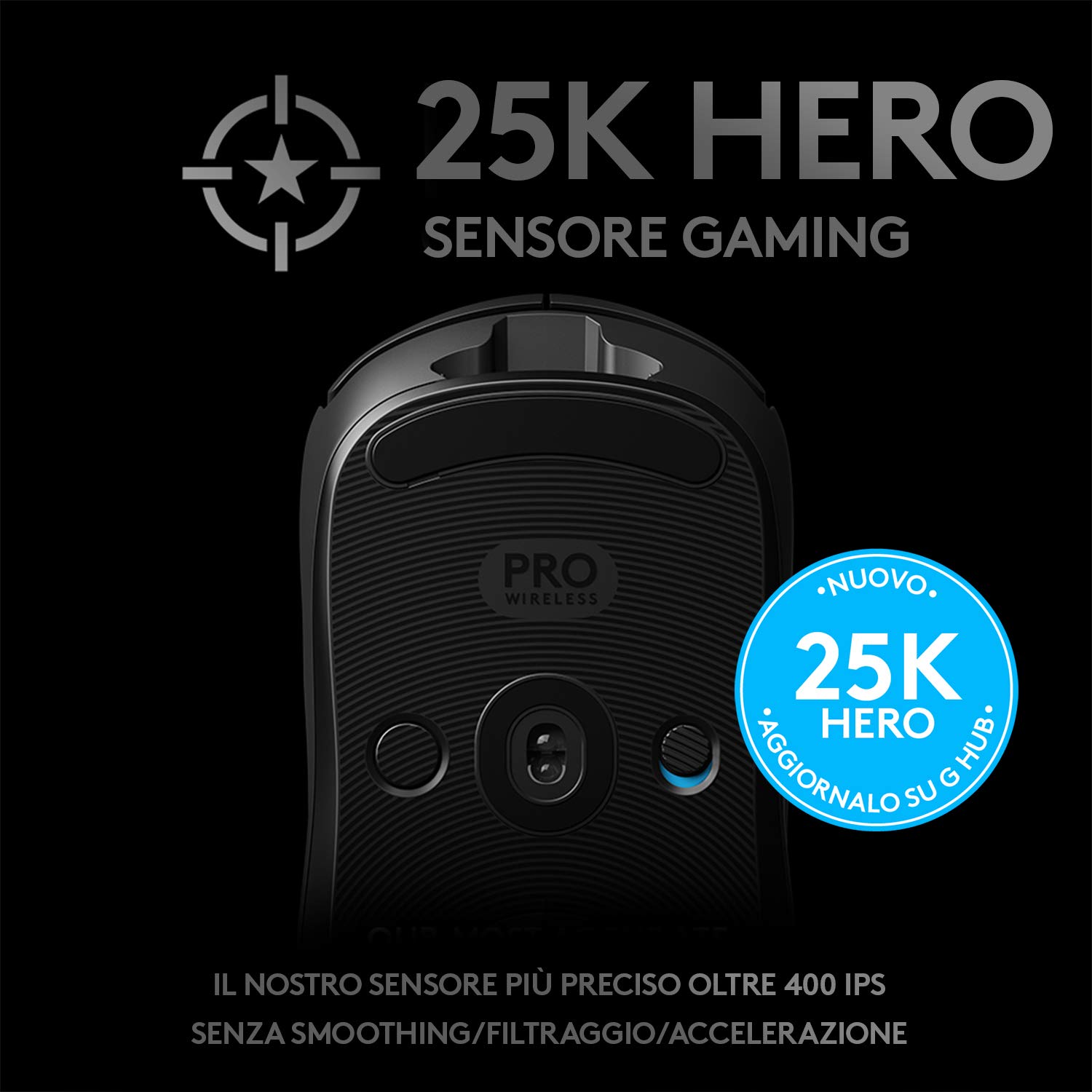 Logitech G PRO Wireless Gaming Mouse - HERO 25K Sensor, 25,600 DPI, RGB Lighting, Ultra-Lightweight for eSports | 4-8 Programmable Buttons, POWERPLAY Compatible | Perfect for PC Gaming, Laptop Use & Competitive eSports Tournaments