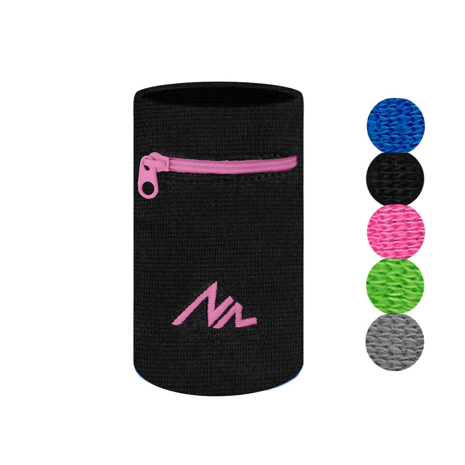 NEWZILL Zipper Wrist Wallet - Cotton Sweatband for Sports & Running