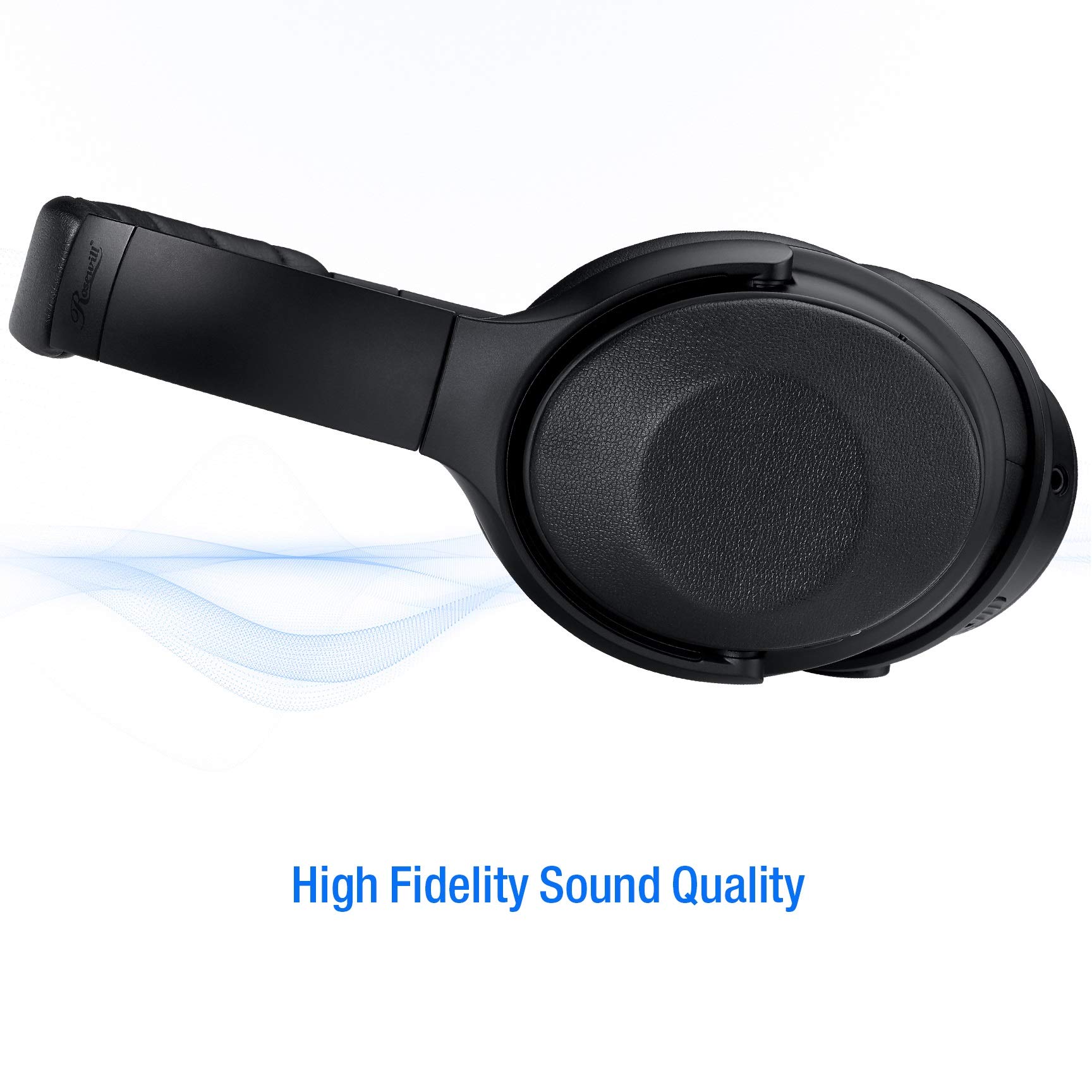 Rosewill Active Noise Cancelling Wireless Bluetooth Headphones - ANC Over Ear Headset with Long Battery Life, Hi-Fi Sound for Travel, Work & Gaming | Perfect for Commuting, Office & Home Entertainment