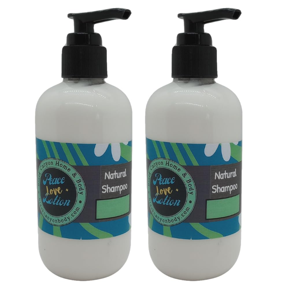 Peace Love + Lotion Cashmere Sandalwood & Vanilla Scented Natural Hair Shampoo - 16 Oz (2 Pack) - Sulfate Free, Vegan & Cruelty Free for Soft, Shiny Hair - Perfect for Daily Use & Gift Giving