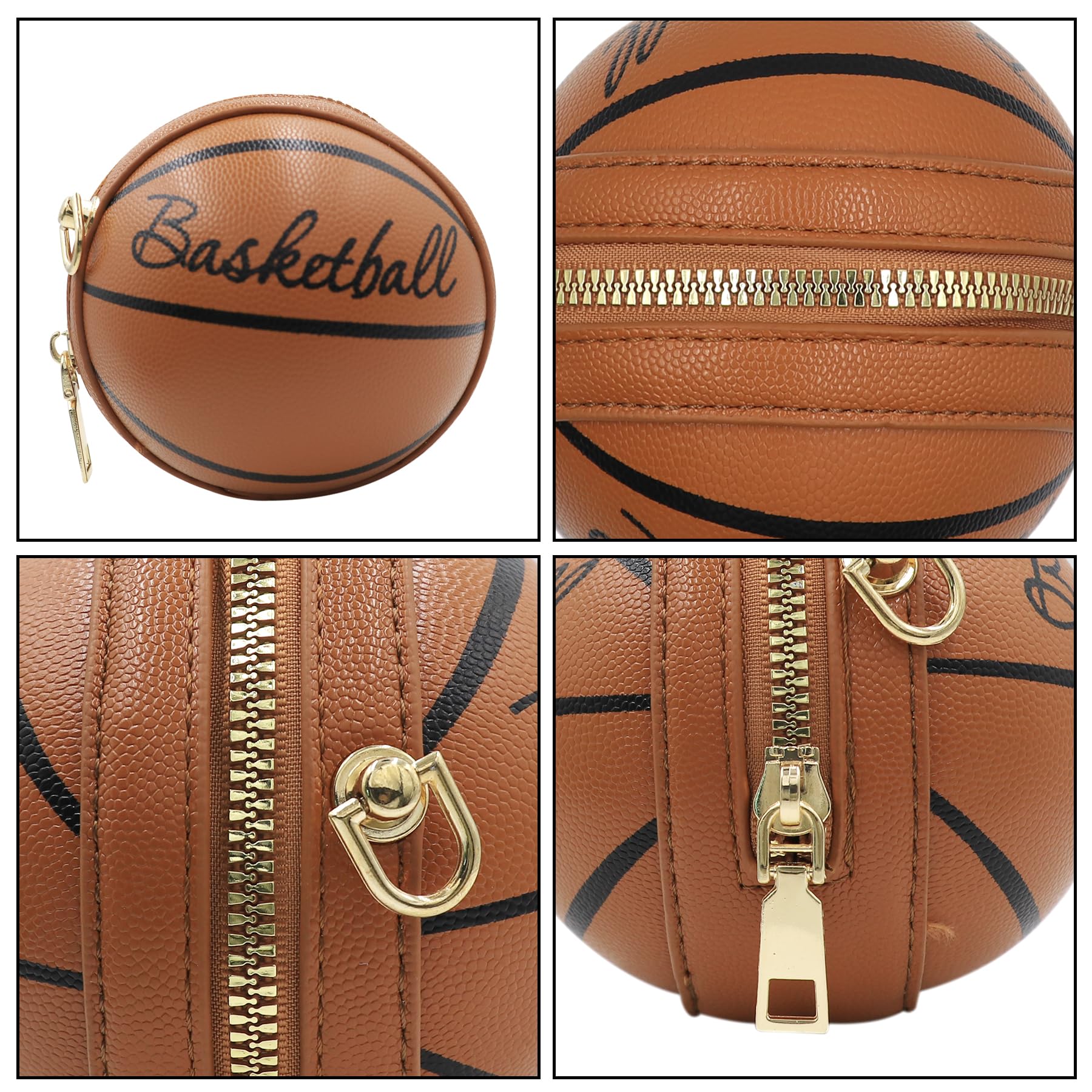 Girls Basketball Crossbody Bag - Mini Round Ball Shoulder Purse for Kids | Perfect for School, Sports Games & Casual Outings