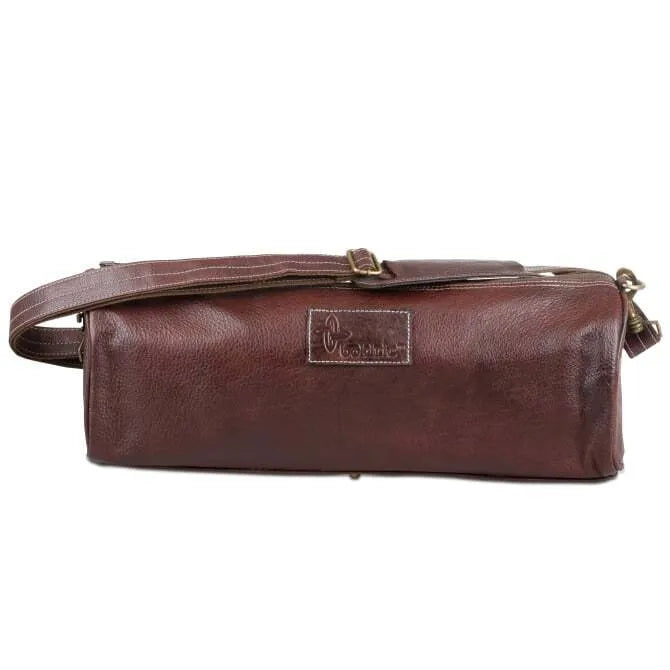 Boldric Professional Chef Tool Bag - Brown Leather with 3 Pockets | Durable Kitchen Organizer for Cooking Classes & Restaurant Work