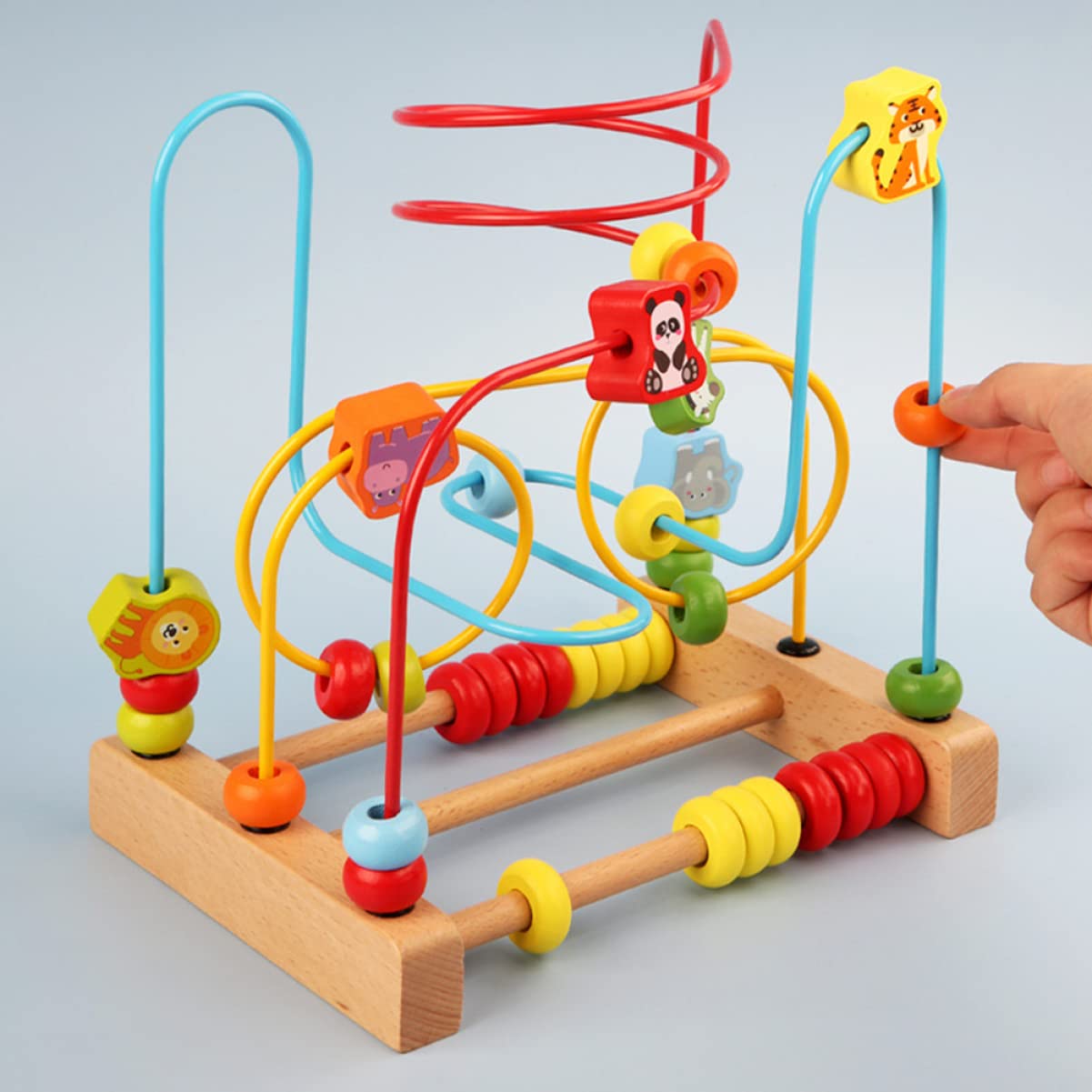 Toyvian Wooden Bead Maze & Roller Coaster Toy - Educational Preschool Learning Activity for Toddlers - Perfect for Montessori Classrooms & Early Childhood Development