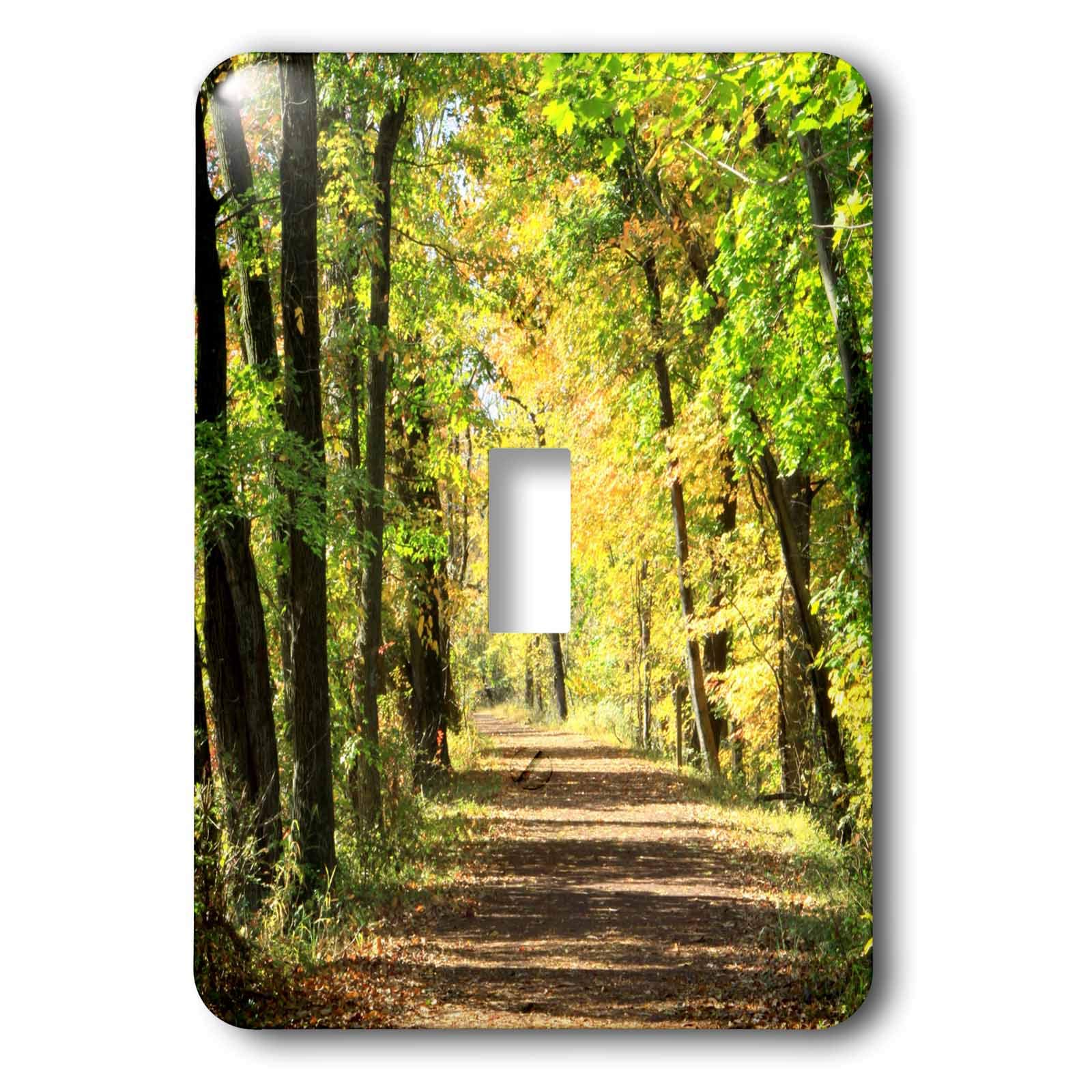 3D Rose Trees Path Canopy Green Yellow Brown Toggle Switch - Decorative Wall Switch Cover for Bedroom, Living Room, Kitchen & Office Decor