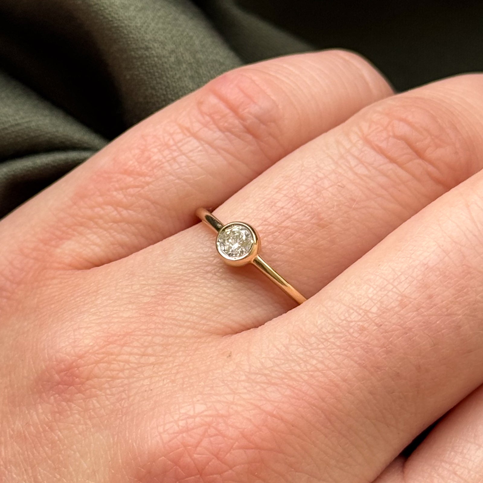 100 Ways Bezel Set Diamond Ring - 0.15ct Round Cut Solitaire Engagement Ring - Size 6.75 - Perfect for Proposals, Anniversaries & Special Occasions
