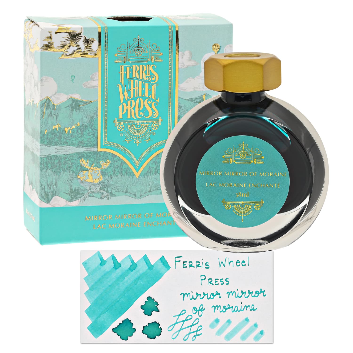 Ferris Wheel Press Mirror Mirror of Moraine Fountain Pen Ink - 38mL Bottle for Calligraphy, Journaling & Artistic Writing