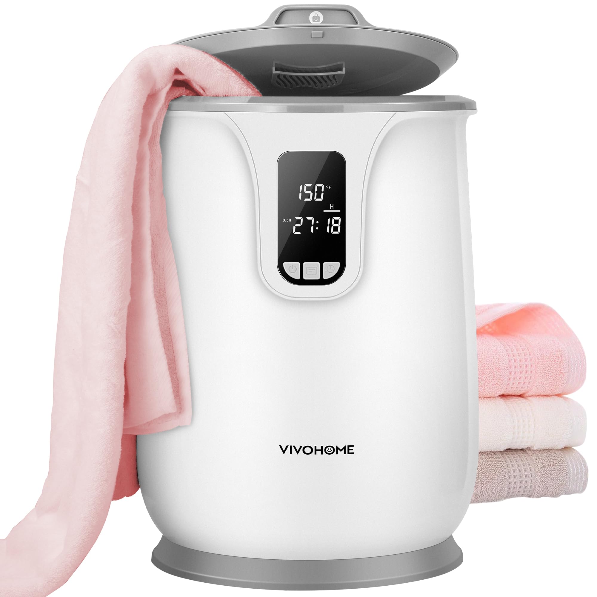 VIVOHOME 20L Electric Towel Warmer with LED Display - Large Heated Towel Bucket with 3 Timer & Temperature Settings, 24H Delay Timer - Perfect for Oversized Bath Towels, Blankets, Robes - Ideal for Spa, Salon, Bathroom & Home Luxury