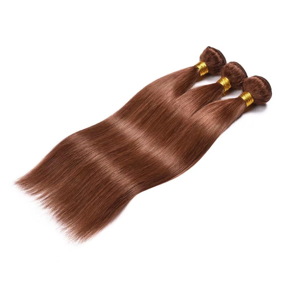 FEEL ME Brazilian Virgin Hair 3 Bundles Straight Hair Weave 12 14 16 Inch Unprocessed 100% Human Hair Extensions - Silky Smooth for Daily Styling & Special Occasions