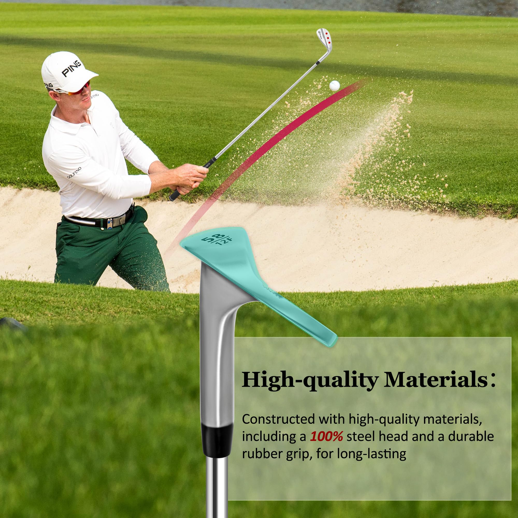 Premium Golf Wedges Set - 50/56/58/60 Degree Sand & Lob Wedges for Men & Women | Right Hand Rubber Grip Clubs | Perfect for Beginners & Intermediate Players | Ideal for Bunker Shots, Chipping & Short Game Practice