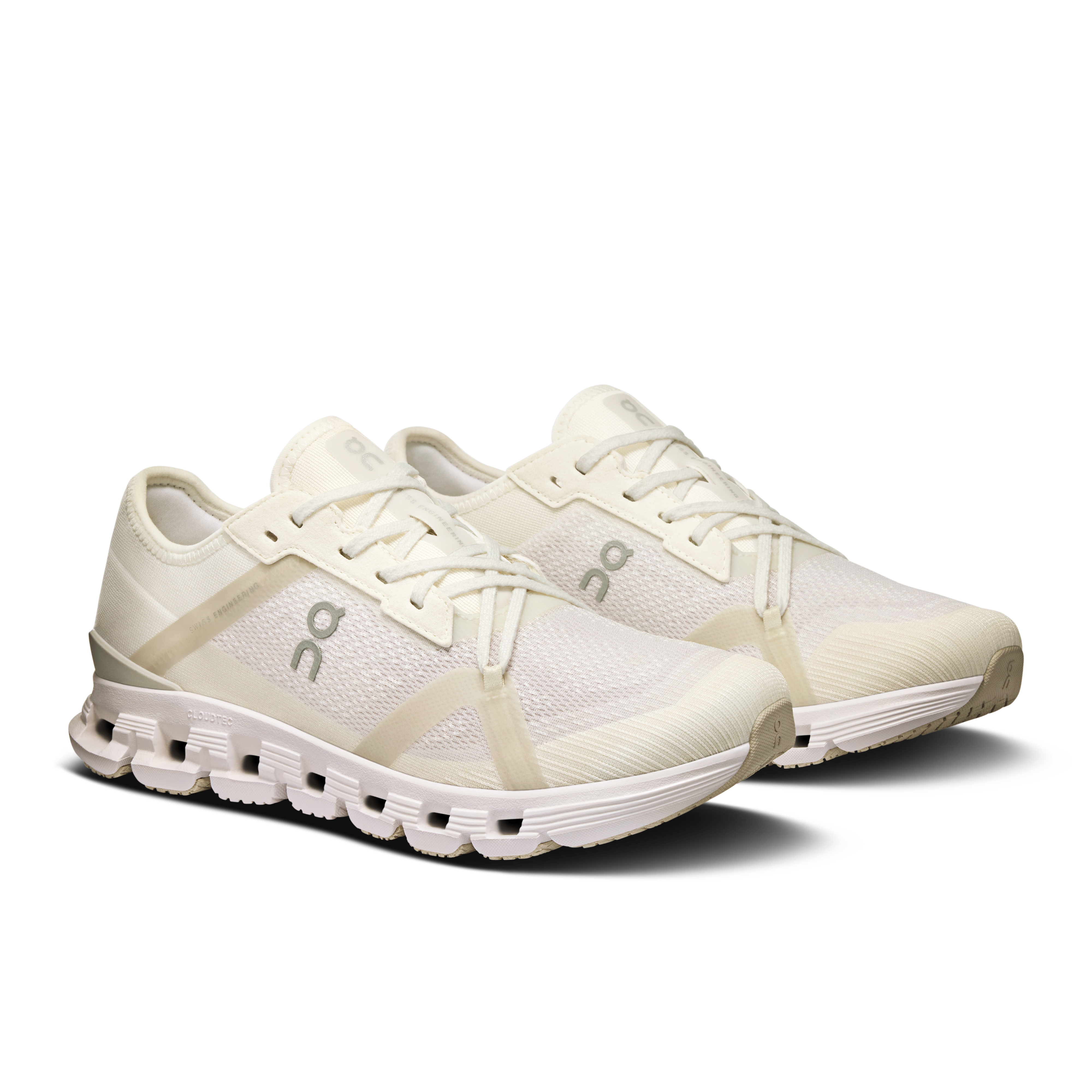 On Running Women's Cloud X 4 Athletic Running Shoes - Lightweight & Breathable - White/Wolf - Perfect for Jogging, Gym Workouts & Daily Wear