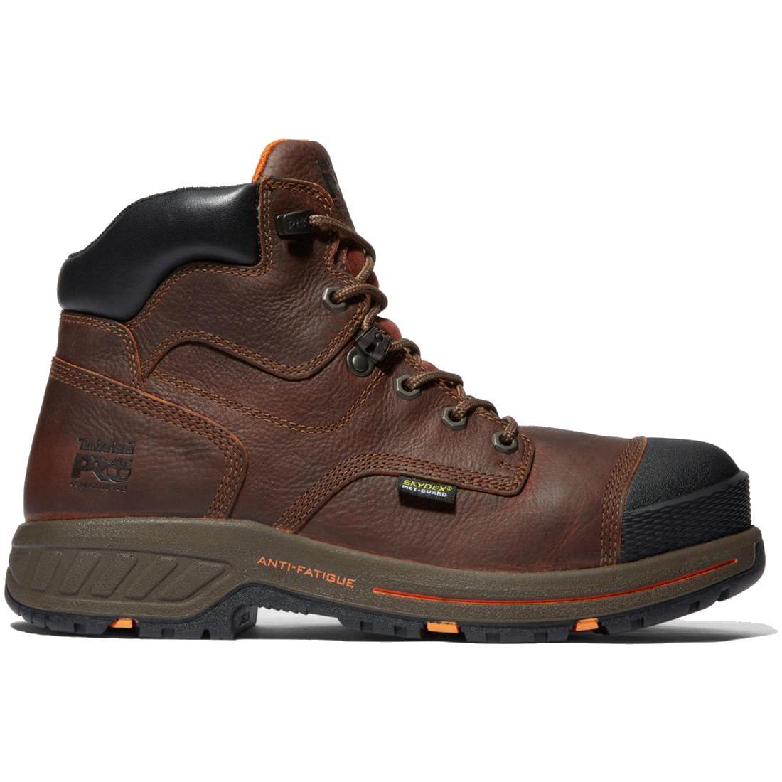 Helix HD 6 Inch Composite Toe Safety Work Boots with Metatarsal Guard - Brown Leather for Construction & Industrial Work