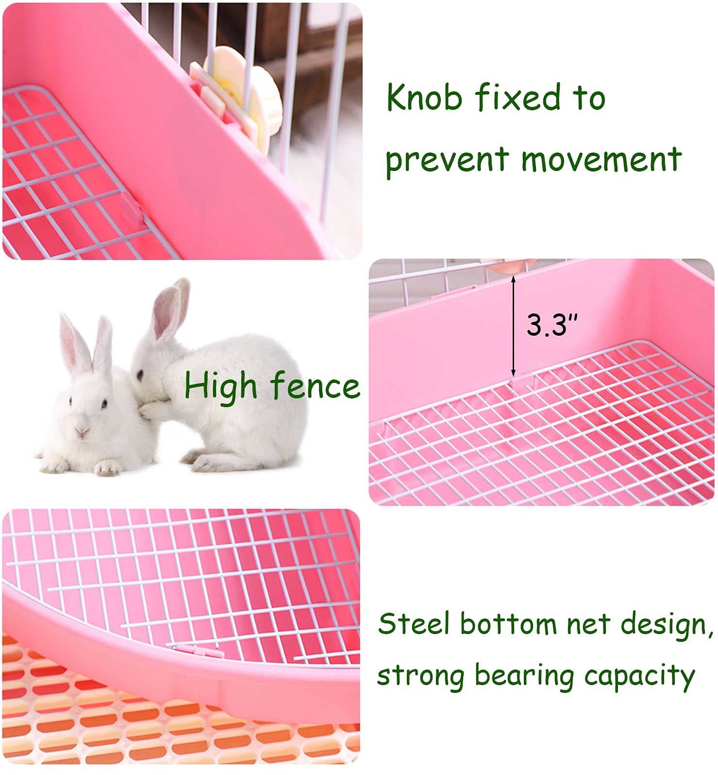 Kathson Large Rabbit Litter Box - Bunny Corner Toilet Box for Guinea Pigs, Chinchillas & Ferrets - Extra Big Pet Pan with Fan-Shaped Design - Perfect for Small Animal Cage Training & Bedding - Ideal for Adult Pets at Home or Outdoor Use