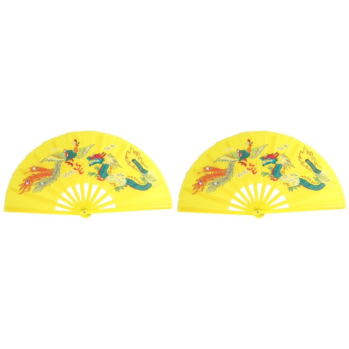 Tai Chi Fan Set of 2 - Handheld Folding Fans for Dance, Exercise & Summer Cooling | Portable Oriental Japanese Style Fan for Martial Arts, Yoga & Outdoor Use