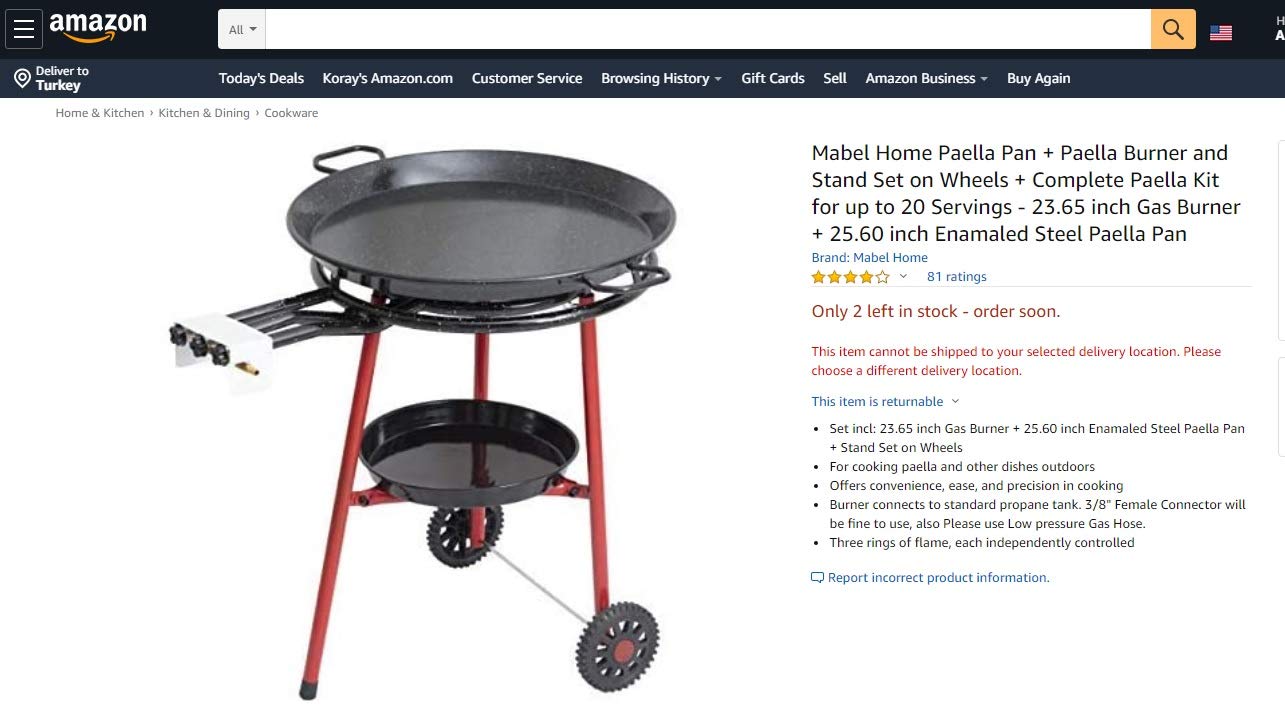 Premium Mabel Home Paella Pan Set with Burner & Stand - Complete Kit for 8, 14 & 20 Servings (26-inch for 20 Servings) - Perfect for Outdoor Cooking, Spanish Cuisine & Family Gatherings