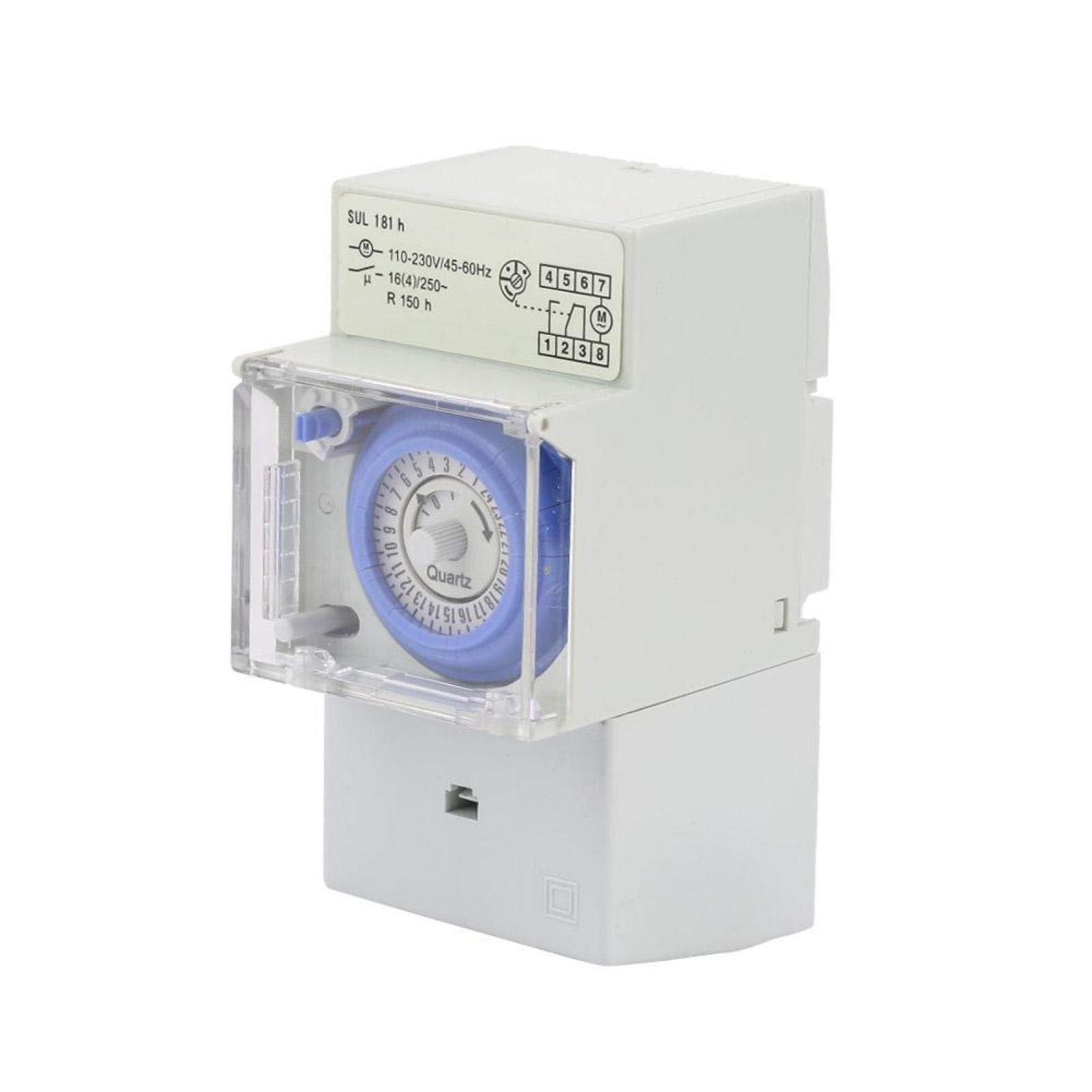 1Pcs Manual/Auto Controller Time Switch 110-230V SUL181H 24 Hours Analog Mechanical Timer for Factory Equipment, Home Appliances, Lighting & HVAC Systems - Perfect for Industrial Automation, Energy Saving & Daily Scheduling