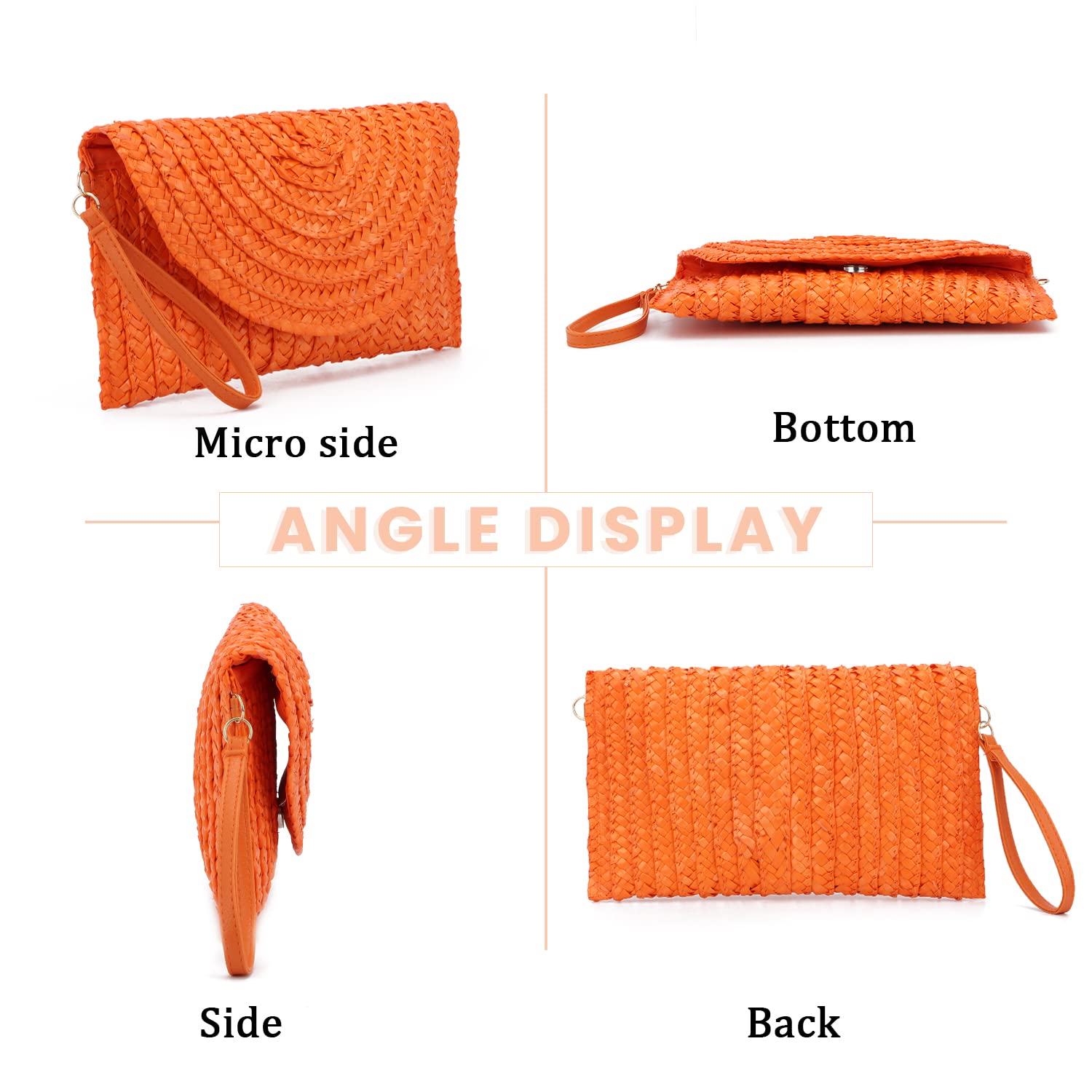 Women's Woven Straw Clutch Purse - Summer Beach Shoulder Bag for Vacation, Pool Party & Outdoor Events | Stylish Eco-Friendly Handbag for Women