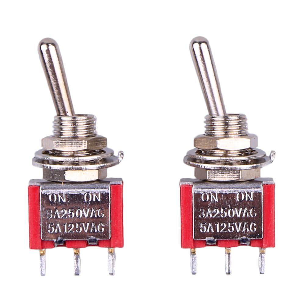 2 Way Mini Switch On/On DPDT 2-Way Toggle Switch - High Quality Electrical Switch for Guitar, Automotive & DIY Projects - Perfect for Electronics, Cars & Home Appliances