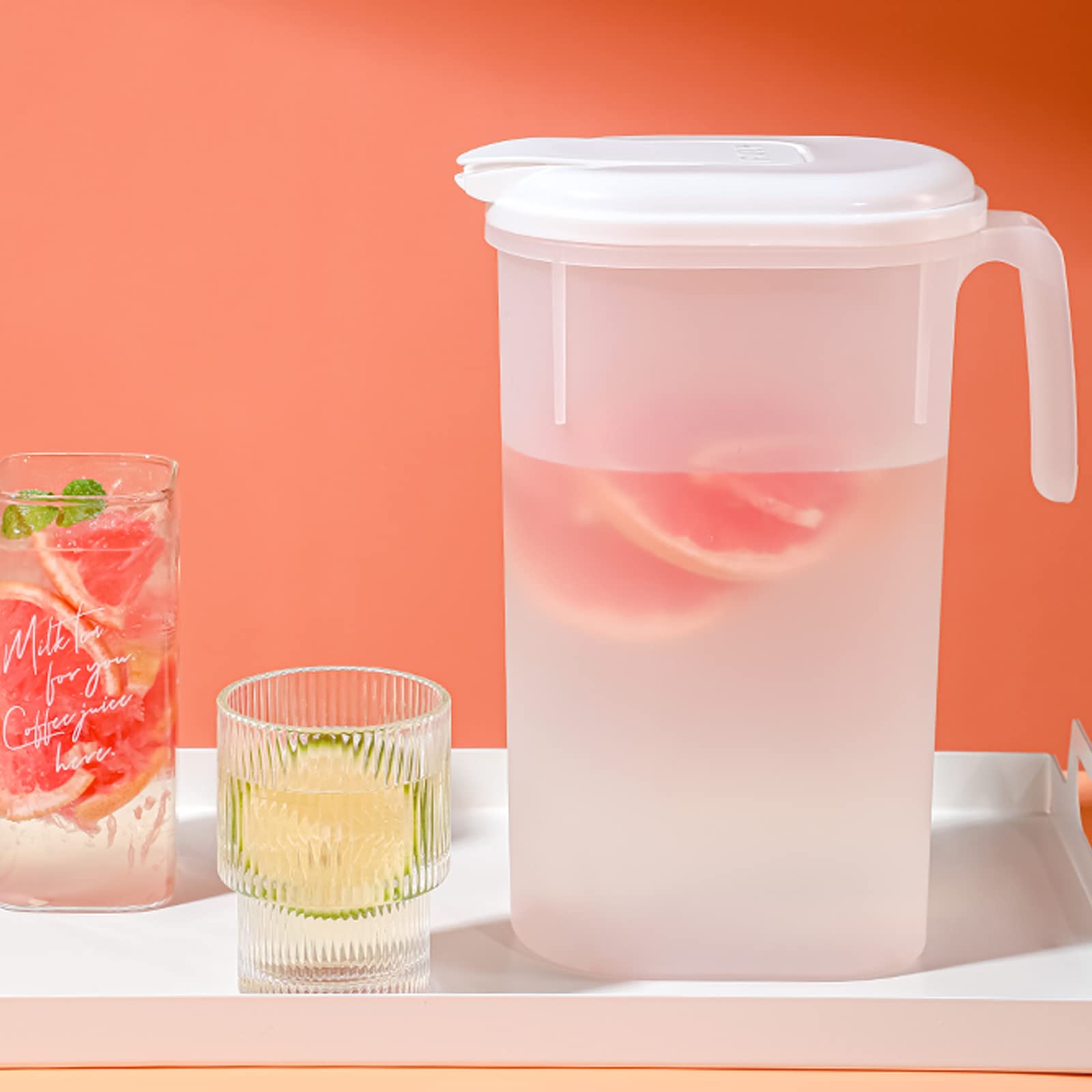 Khakho Transparent Plastic Kettle - Large Capacity Juice Storage Container for Home, Kitchen & Office | Perfect for Iced Tea, Lemonade & Cold Beverages