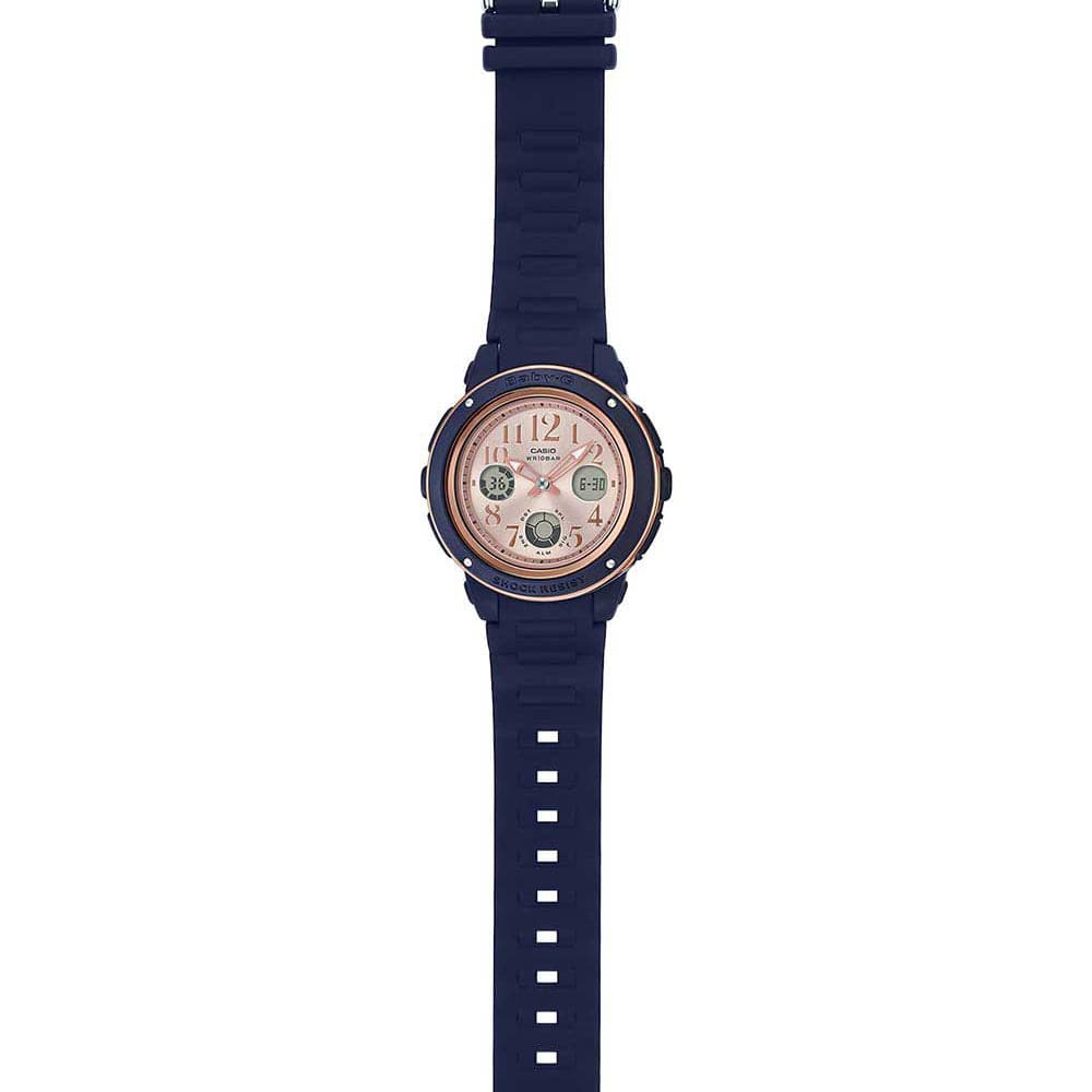 CASIO BABY-G BGA-150PG-2B1DR Digital Quartz Watch for Women - Blue Resin Band, Shock Resistant, Water Resistant - Perfect for Sports, Fitness & Outdoor Activities