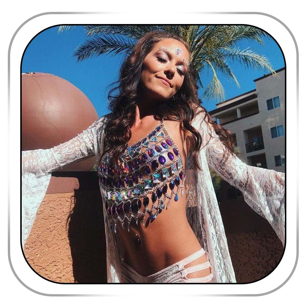 Boho Rhinestone Body Chain - Sexy Belly Waist Skirt Jewelry for Women | Festival Accessories, Beach Party, Music Concert Outfit